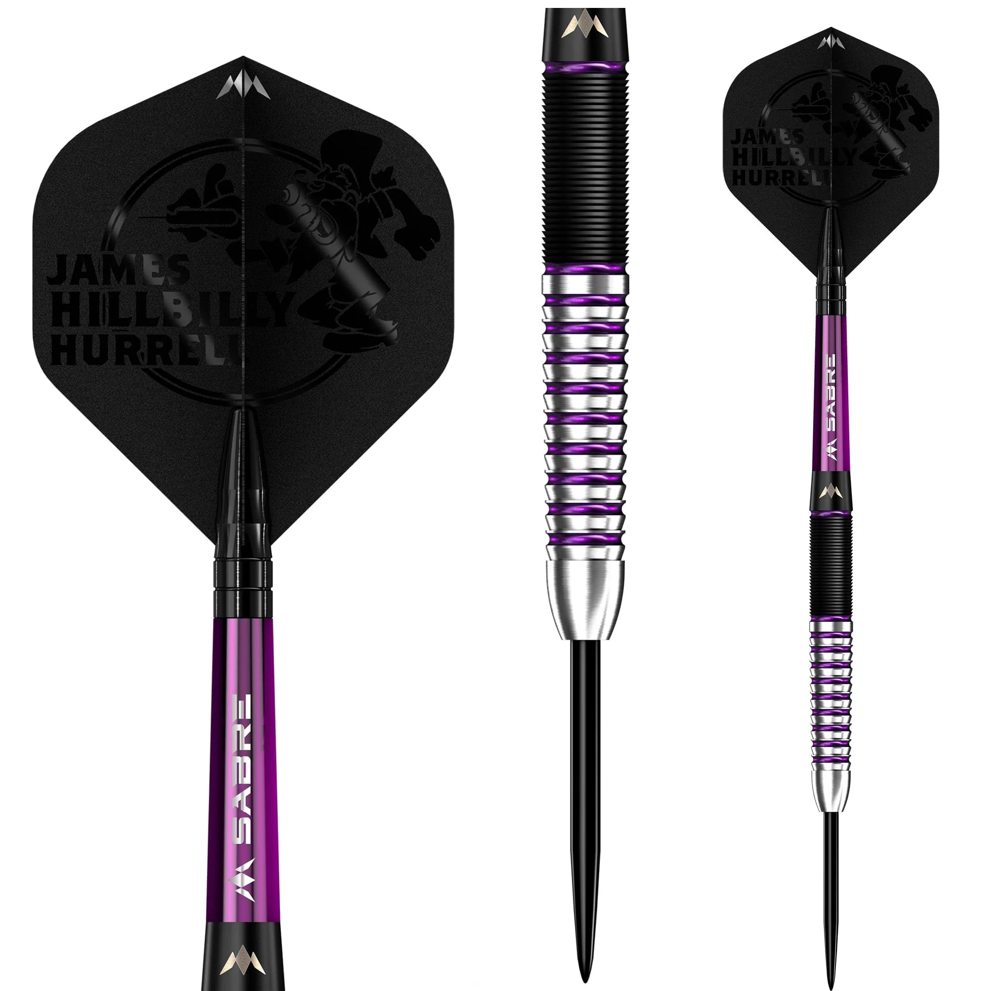 Mission James Hurrell Darts - Steel Tip - Hillbilly - Black & Purple - Image 2