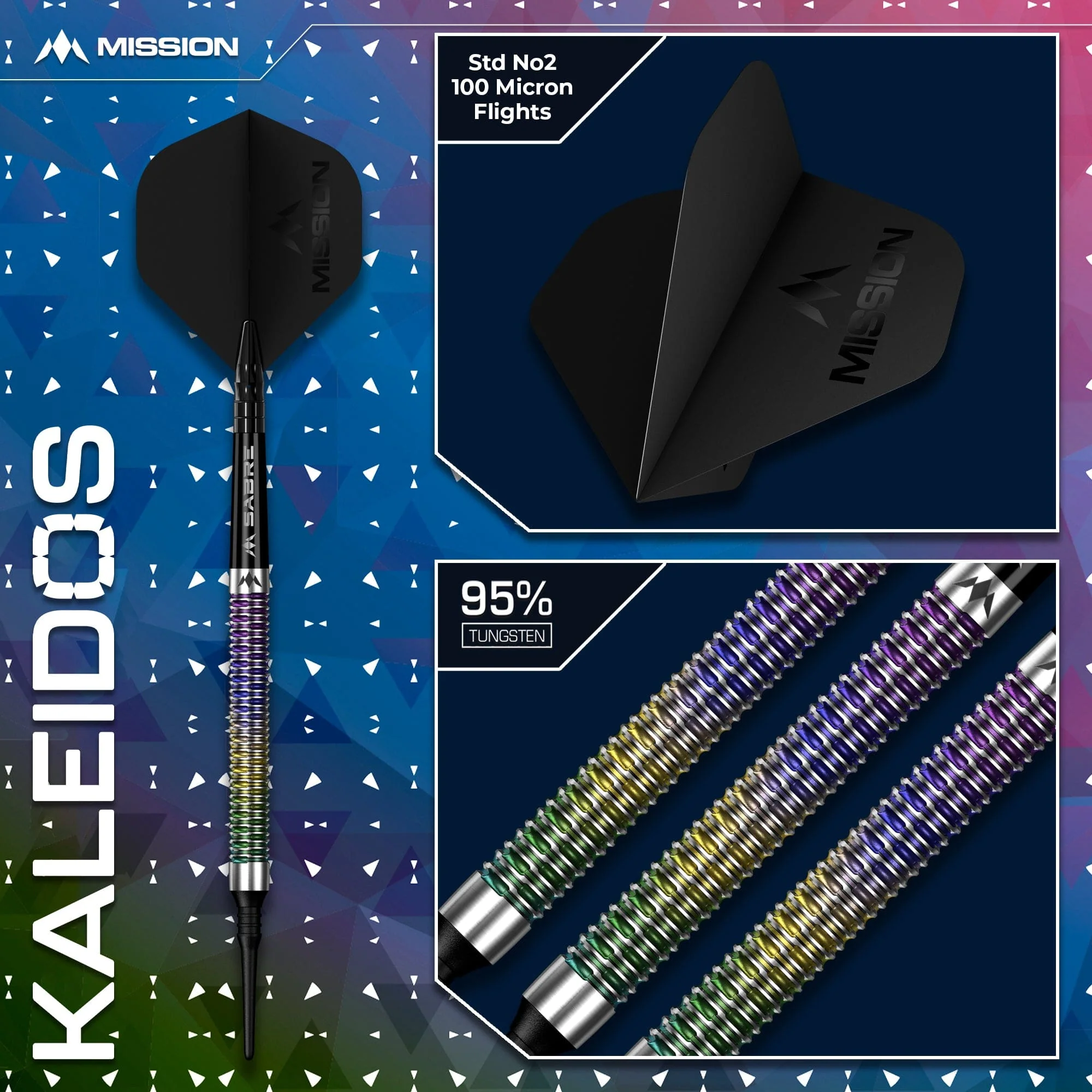 Mission Kaleidos Darts - Soft Tip - 95% Tungsten - Image 5