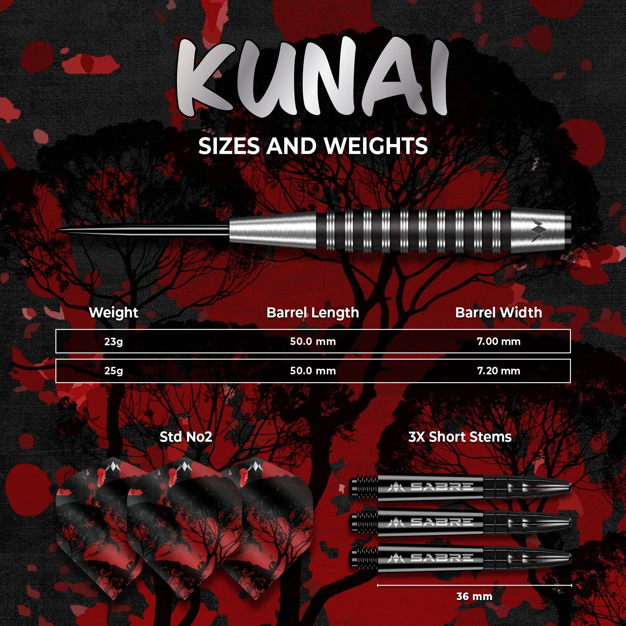 Mission Kunai Darts - Steel Tip - 95% Tungsten - Black PVD - Image 5