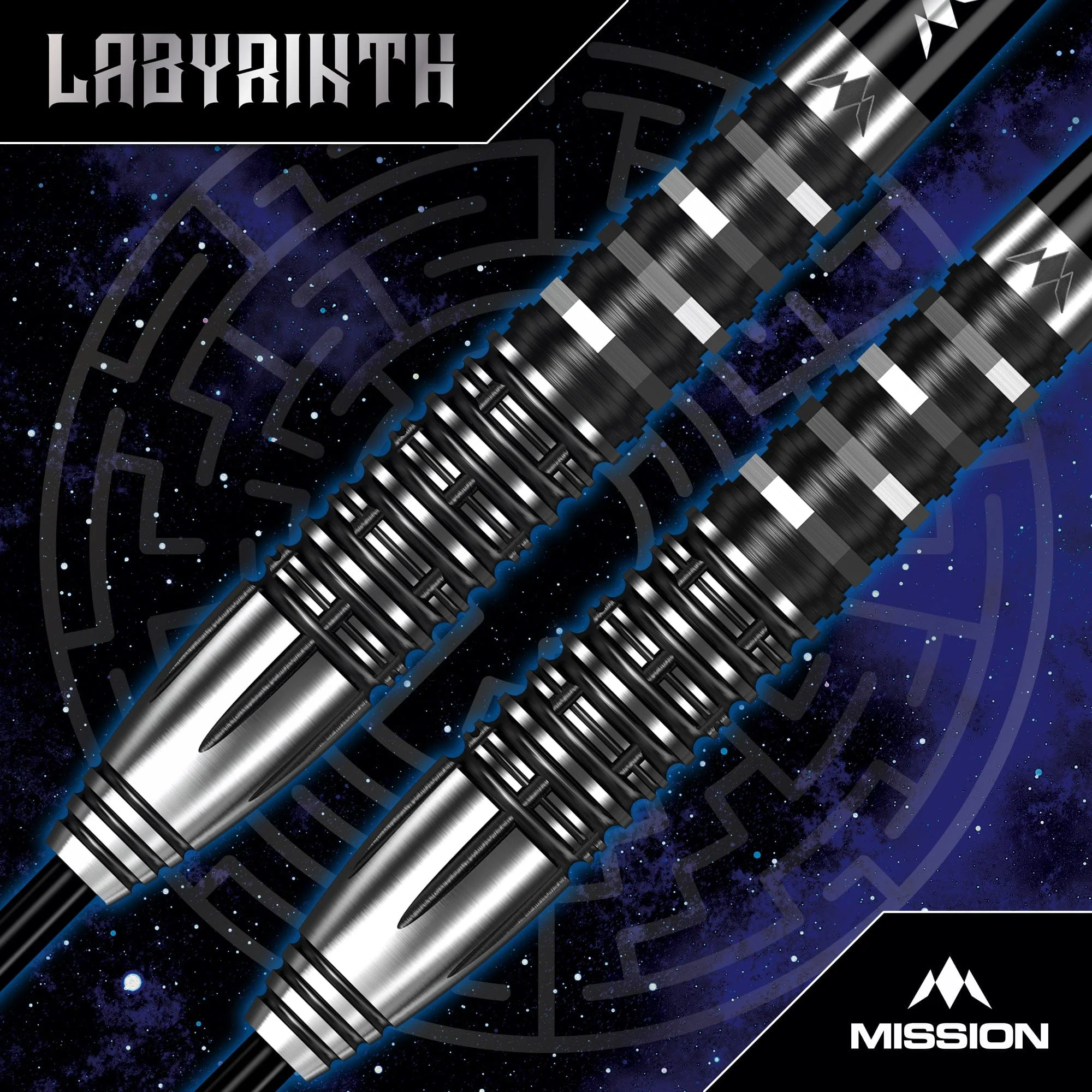 Mission Labyrinth Darts - Steel Tip - 90% Tungsten - Black PVD - Image 3