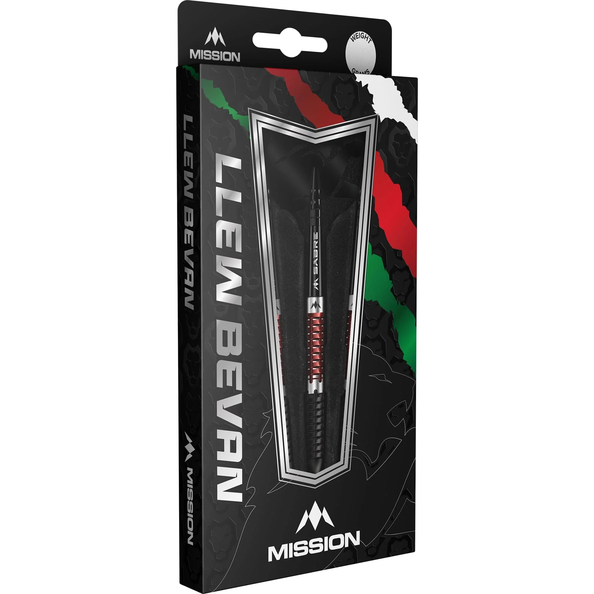Mission Llew Bevan Darts - Steel Tip - 90% Tungsten - Black & Red Electro - Image 3
