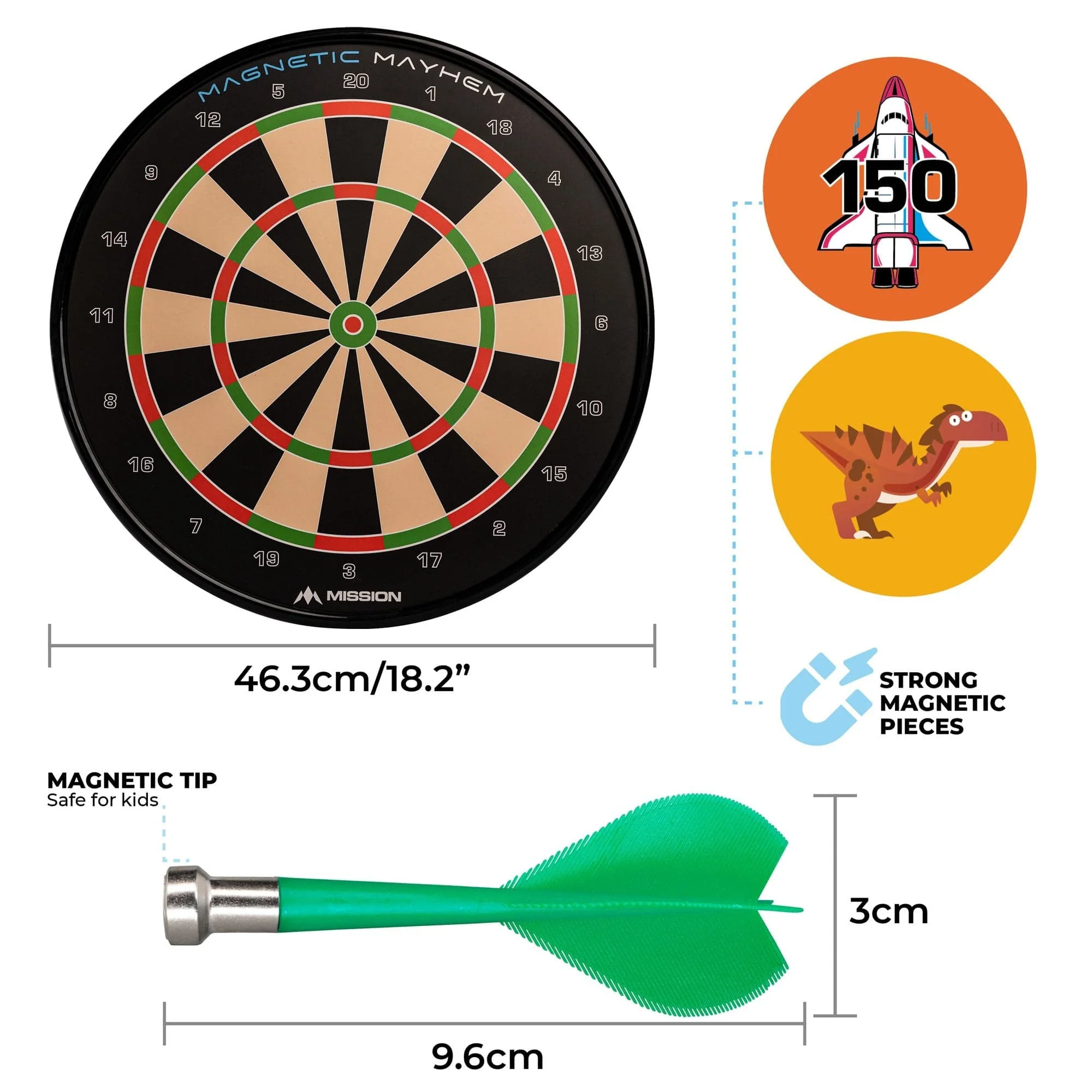 *Mission Magnetic Mayhem - Fun Darts Game - 7 Games in One - with 12 Magnetic Darts - Image 4