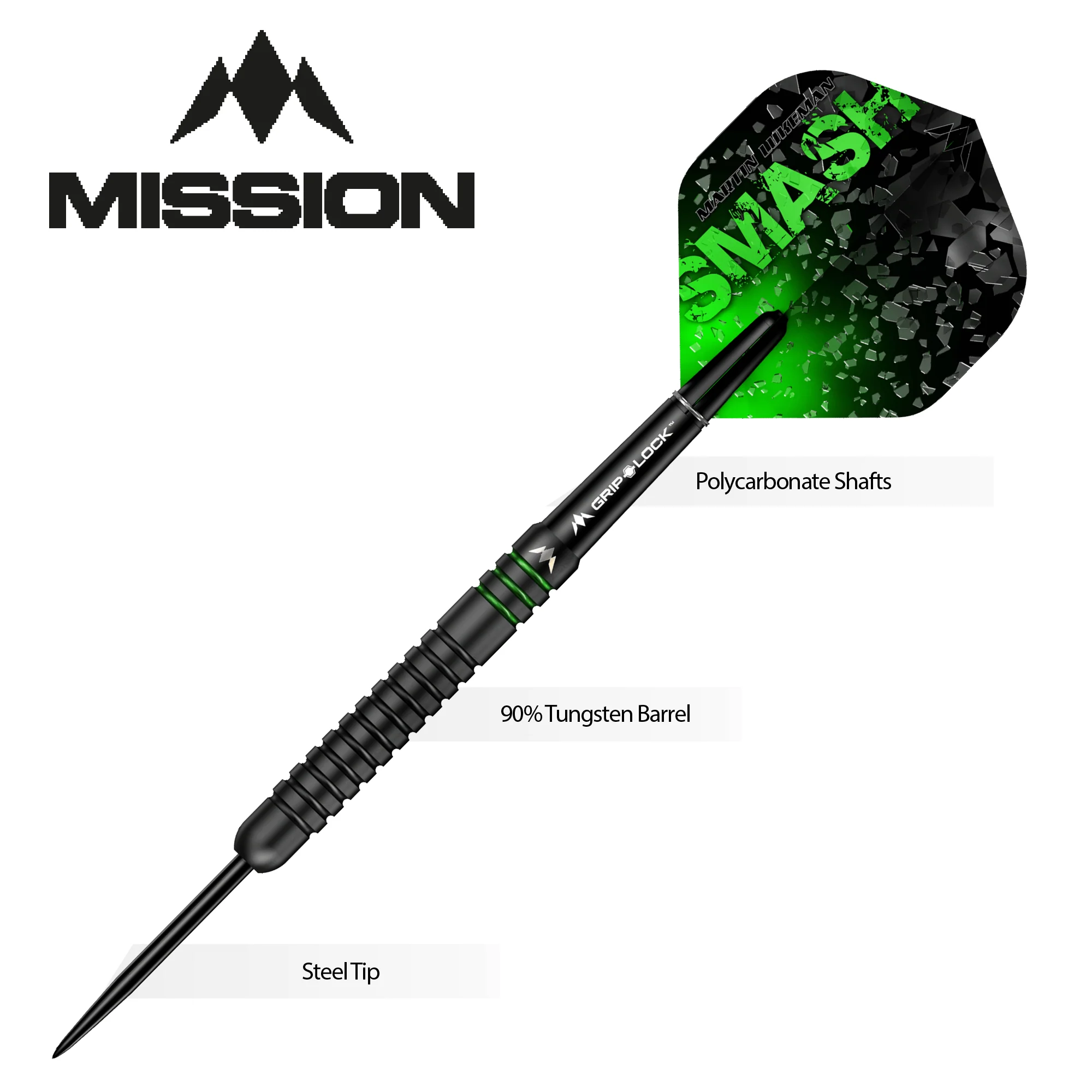 Mission Martin Lukeman Darts - Steel Tip - 90% - Smash - Black Titanium - Image 7
