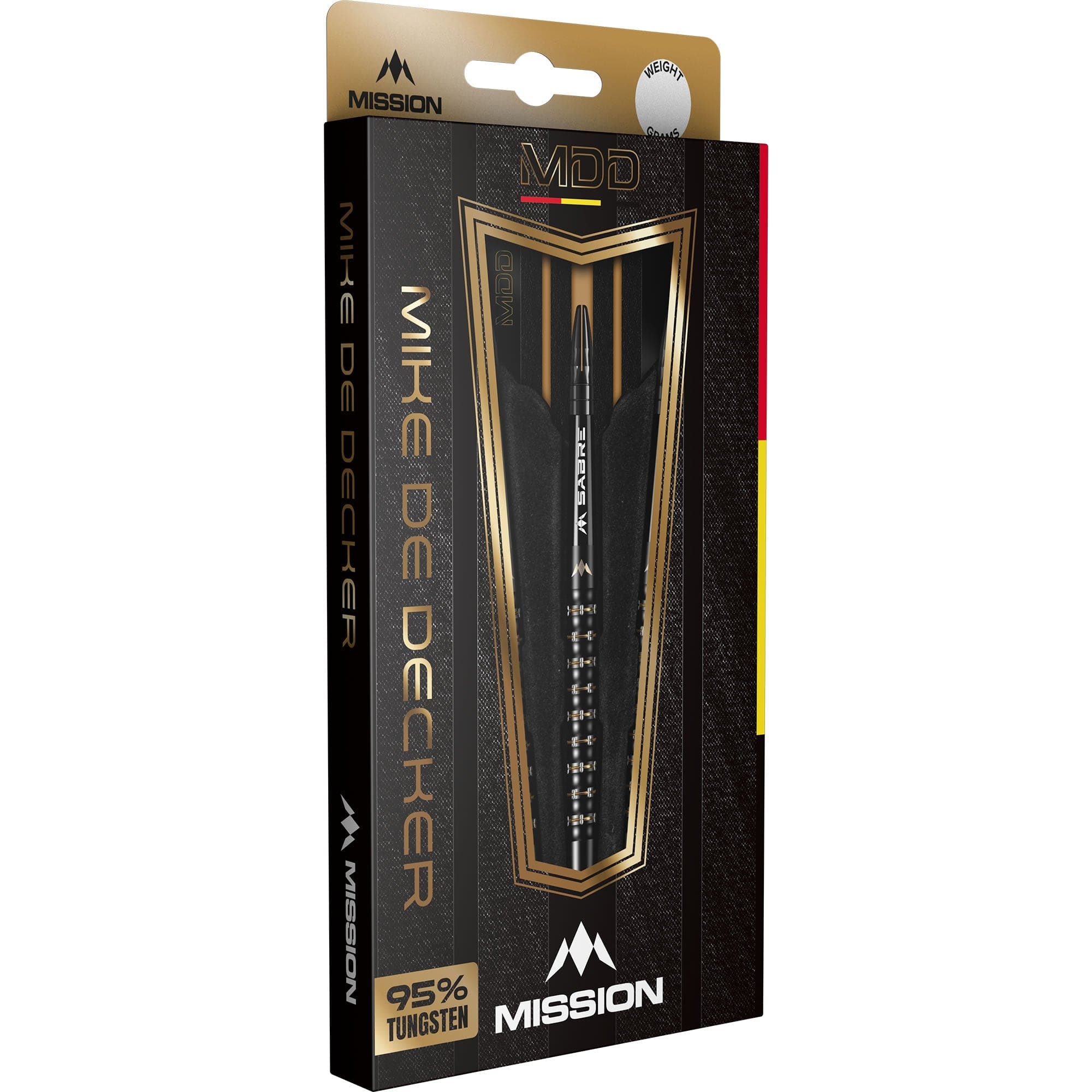 Mission Mike De Decker Darts - Soft Tip - 95% Tungsten - Black & Gold PVD - 20g - Image 3