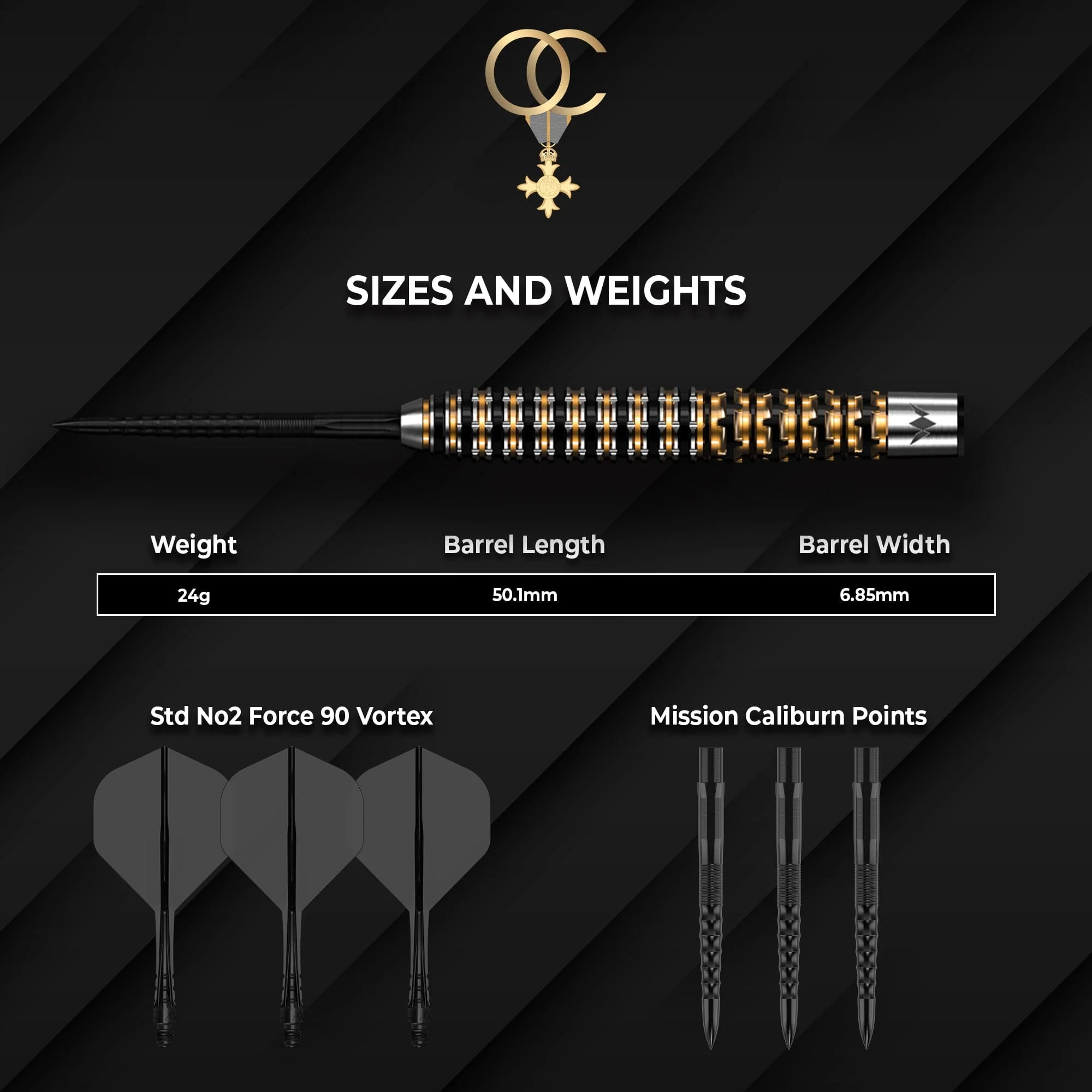 Mission Olly Croft OBE Darts - Steel Tip - 95% Tungsten - Limited Edition - Image 3