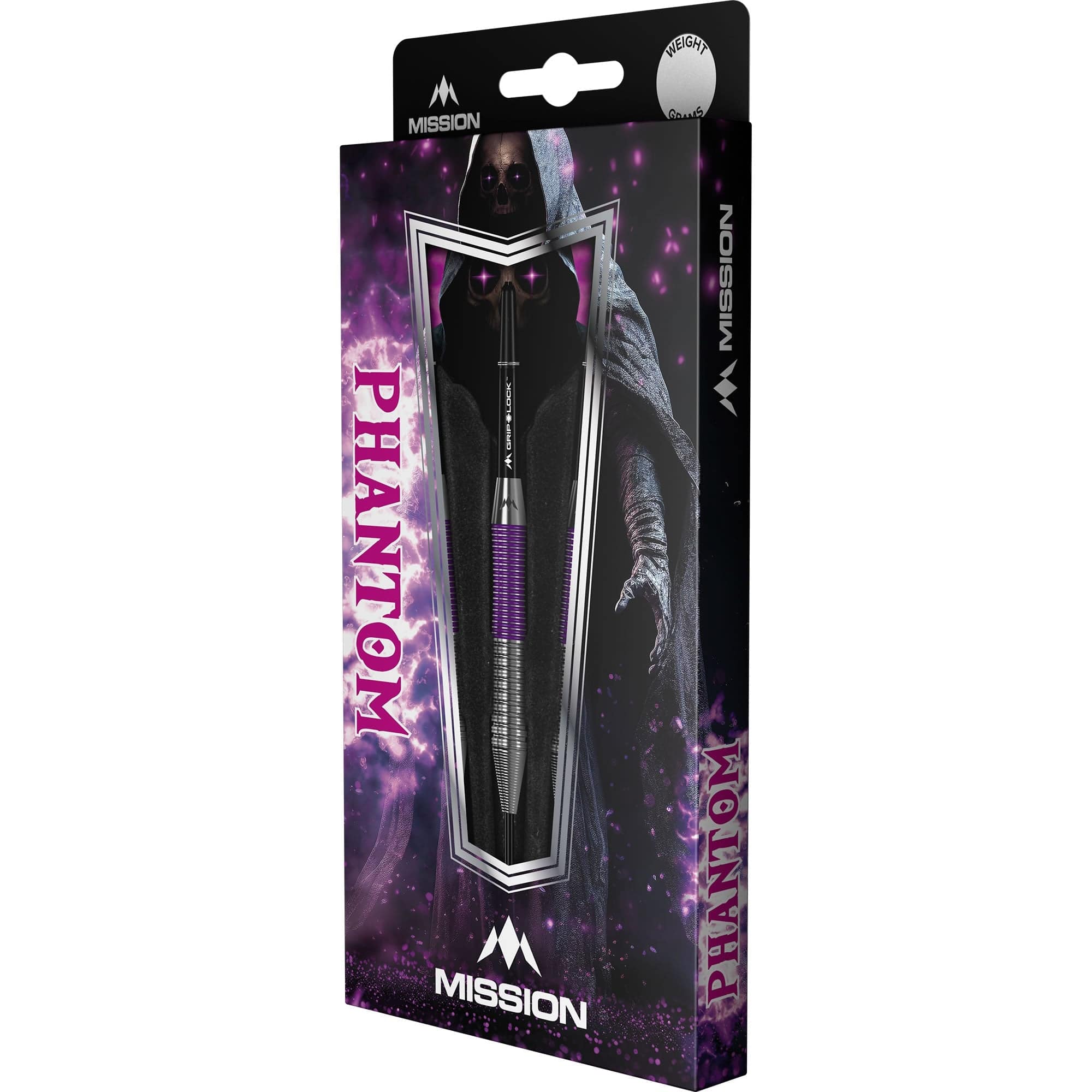Mission Phantom Darts - Steel Tip - Brass - Silver & Purple Coated - Image 3