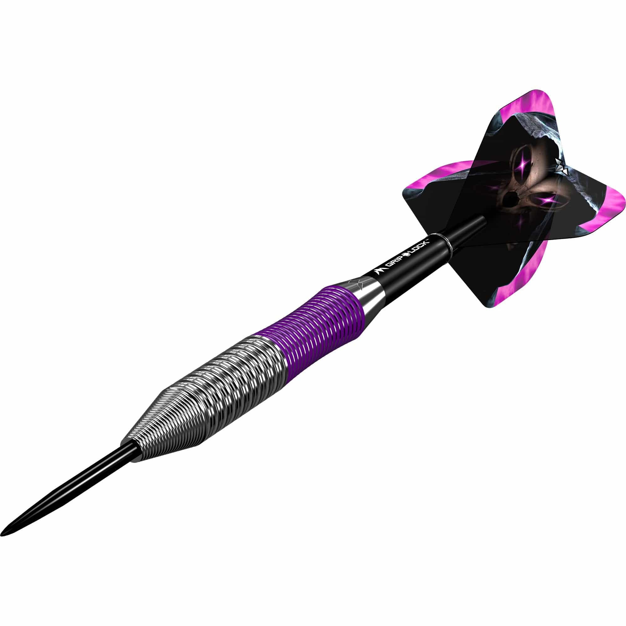 Mission Phantom Darts - Steel Tip - Brass - Silver & Purple Coated - Image 5