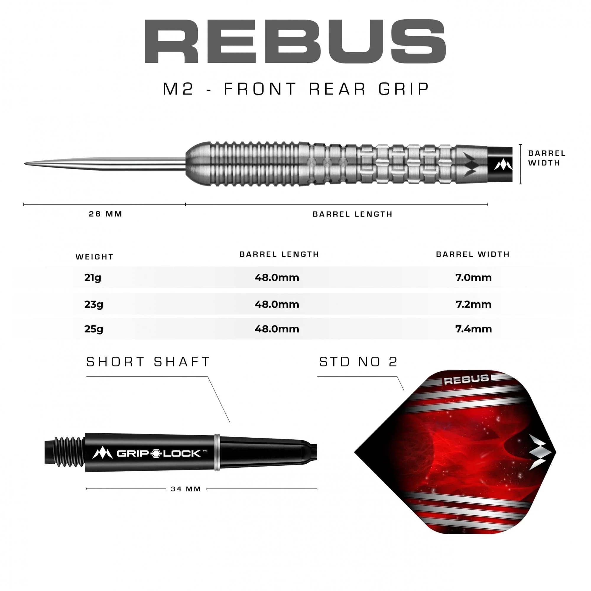 *Mission Rebus Darts - Steel Tip - M2 - Front Ring Grip - Image 4