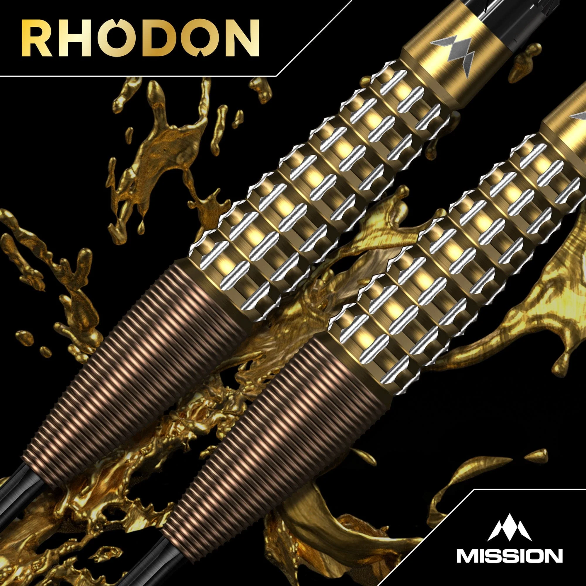 Mission Rhodon Darts - Steel Tip - 95% Tungsten - Bronze & Gold PVD - Image 3