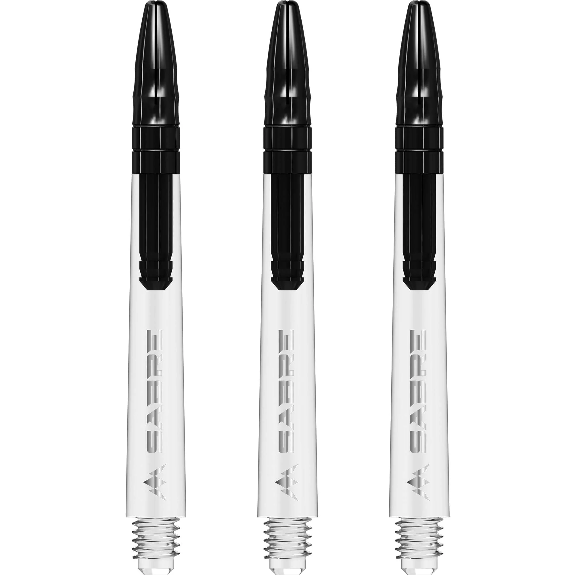 *Mission Sabre Shafts - Polycarbonate Dart Stems - Clear - Black Top - Image 2