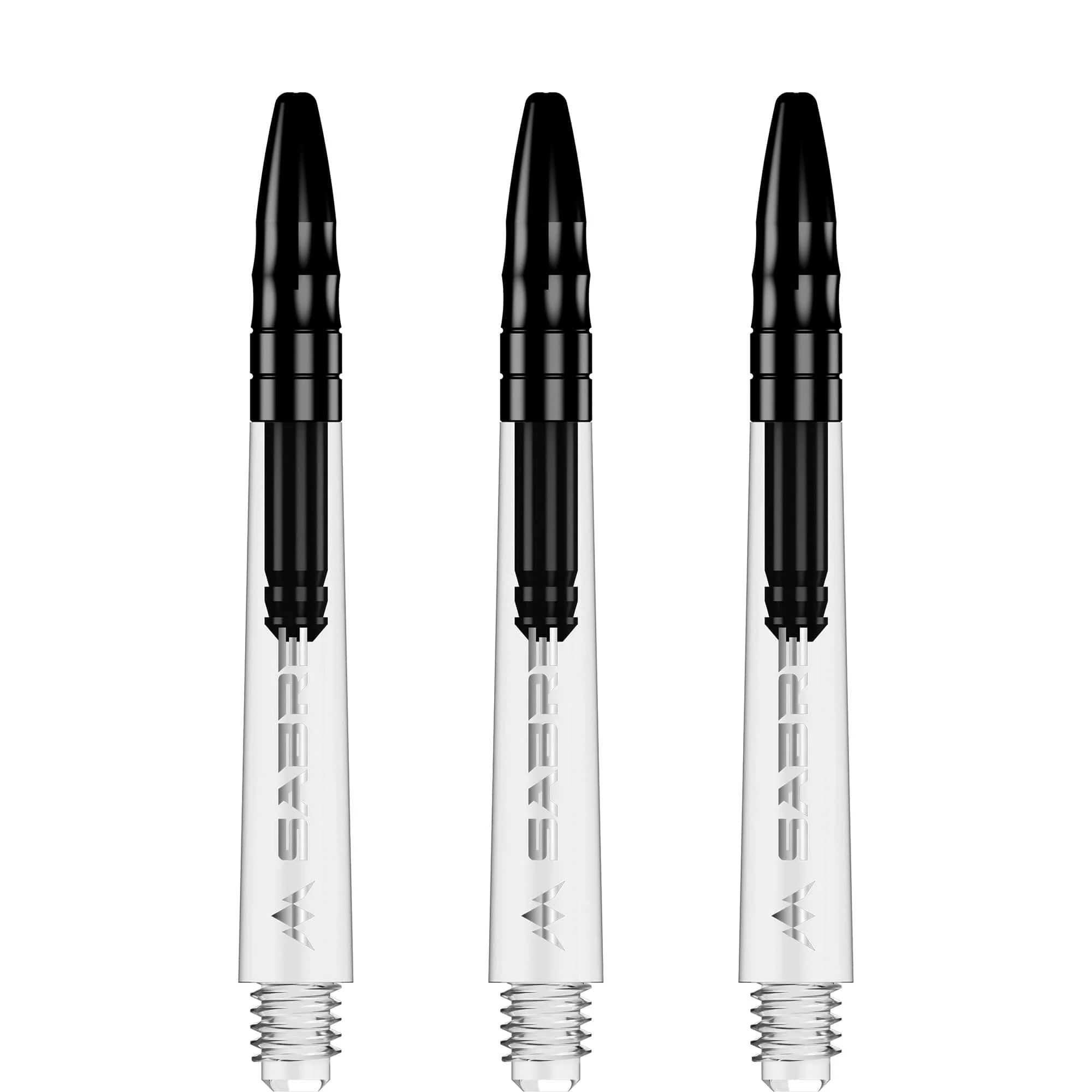 *Mission Sabre Shafts - Polycarbonate Dart Stems - Clear - Black Top - Image 3