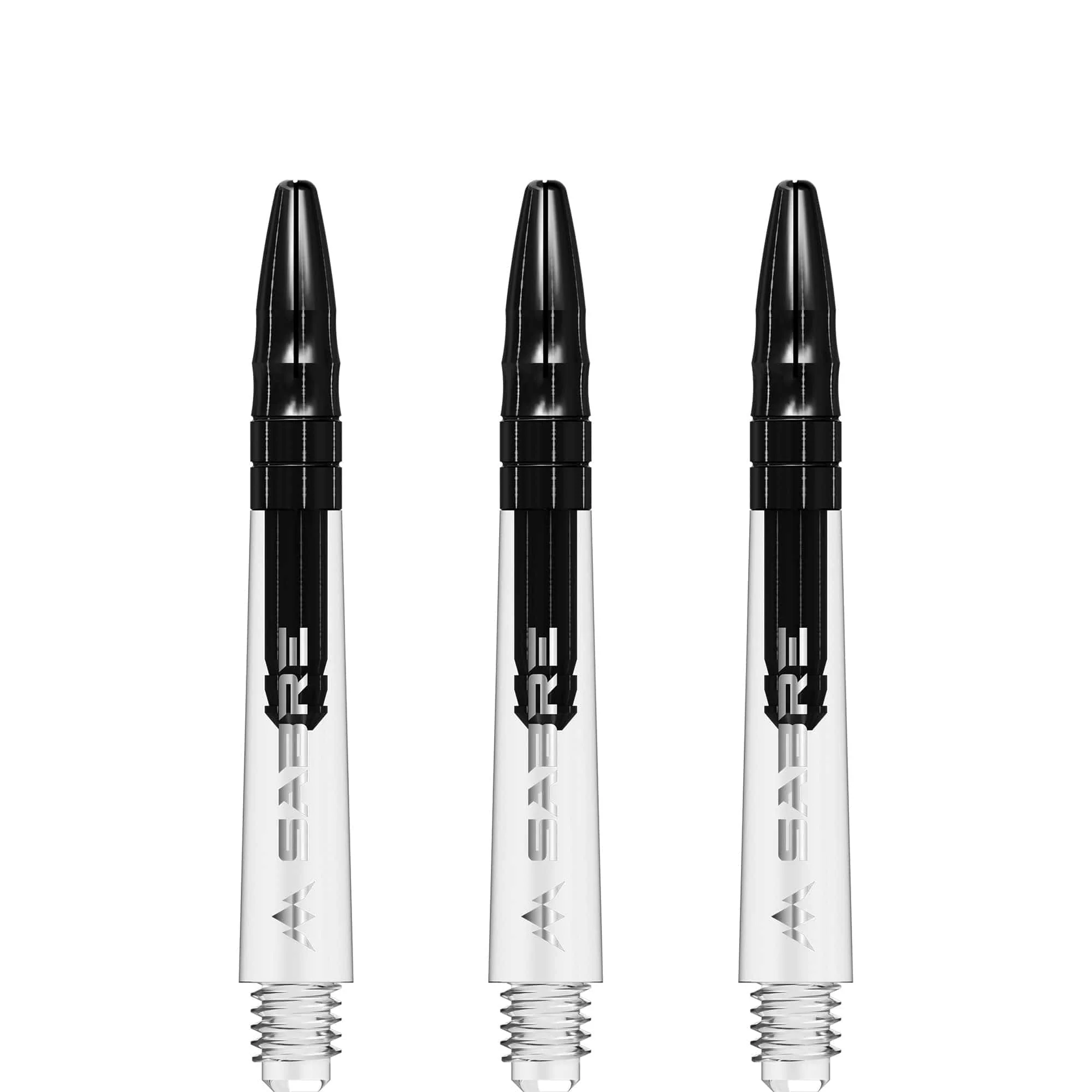 *Mission Sabre Shafts - Polycarbonate Dart Stems - Clear - Black Top - Image 4