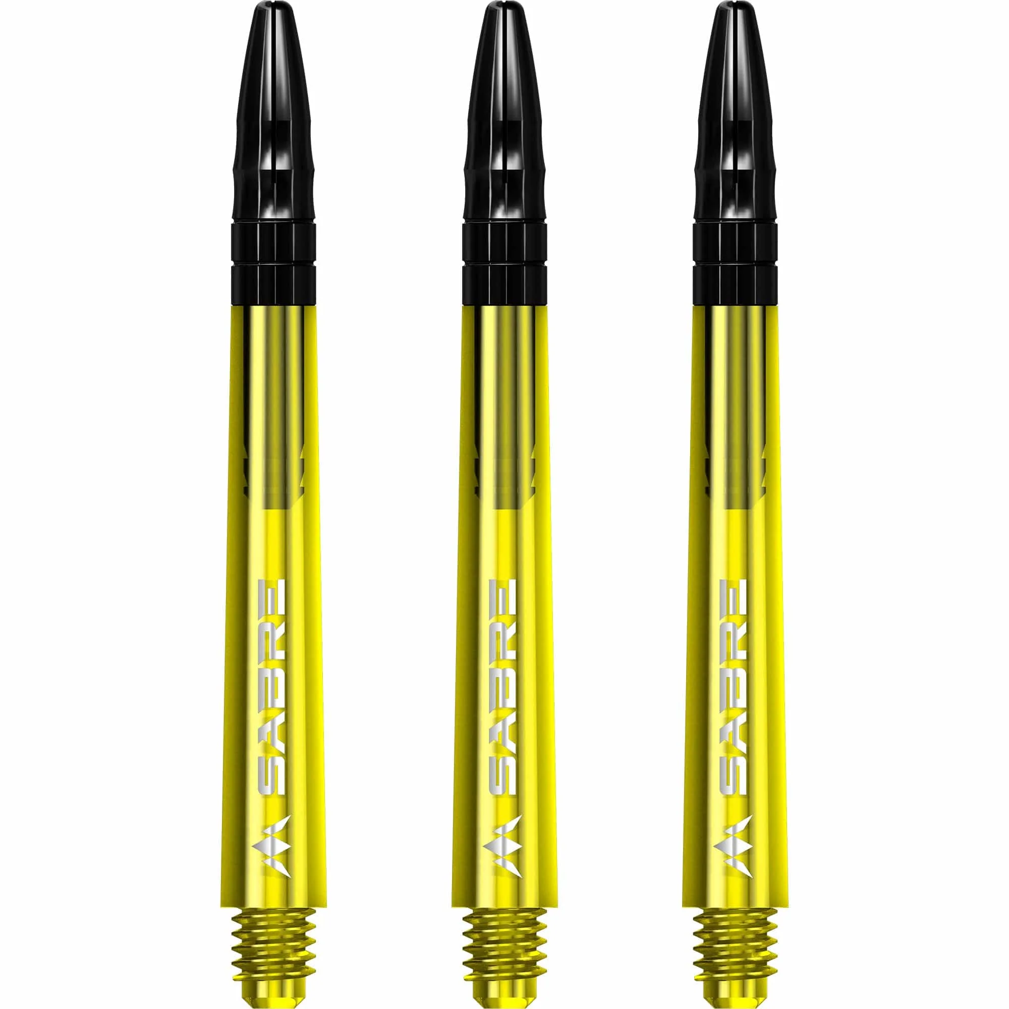 *Mission Sabre Shafts - Polycarbonate Dart Stems - Yellow - Black Top - Image 2