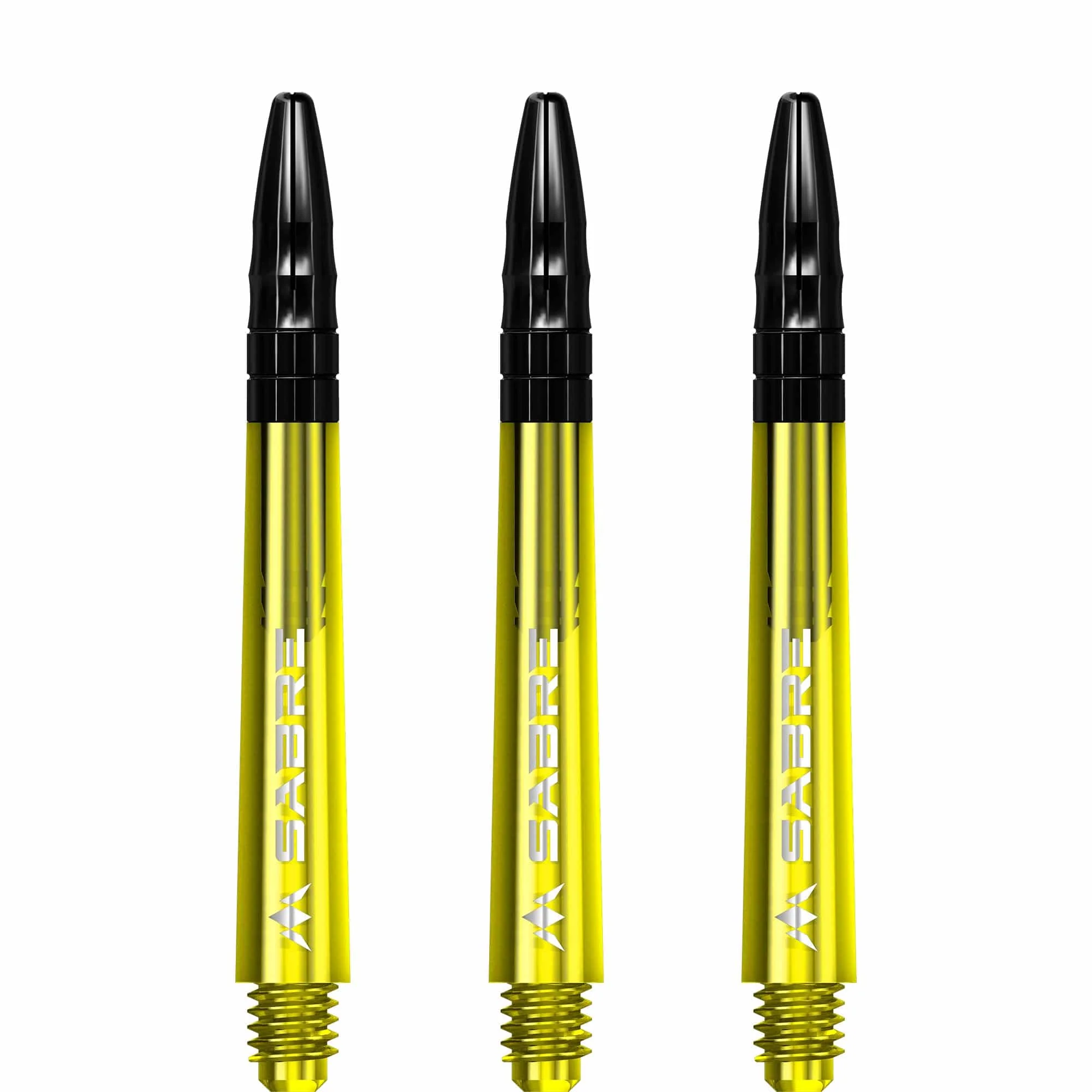 *Mission Sabre Shafts - Polycarbonate Dart Stems - Yellow - Black Top - Image 3