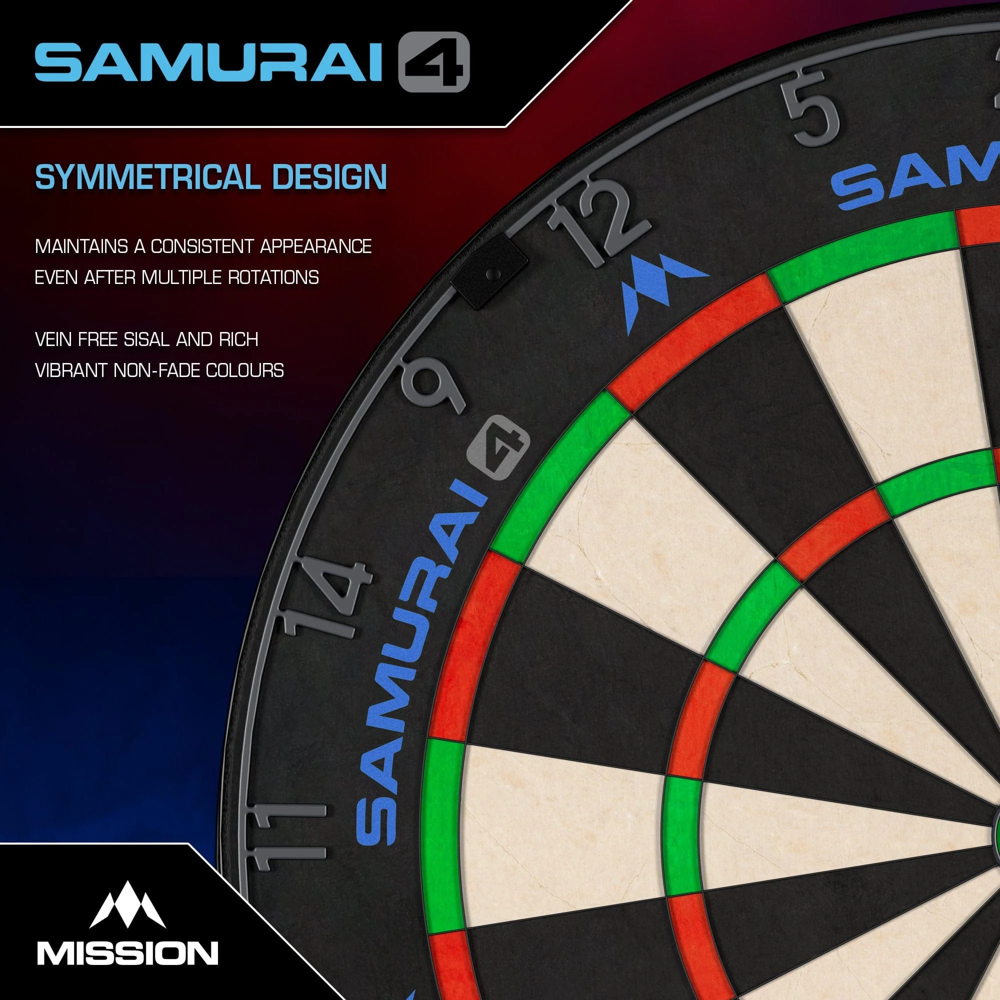 Mission Samurai 4 Dartboard - Professional - Knife Wire - Graphite Grey - Image 3