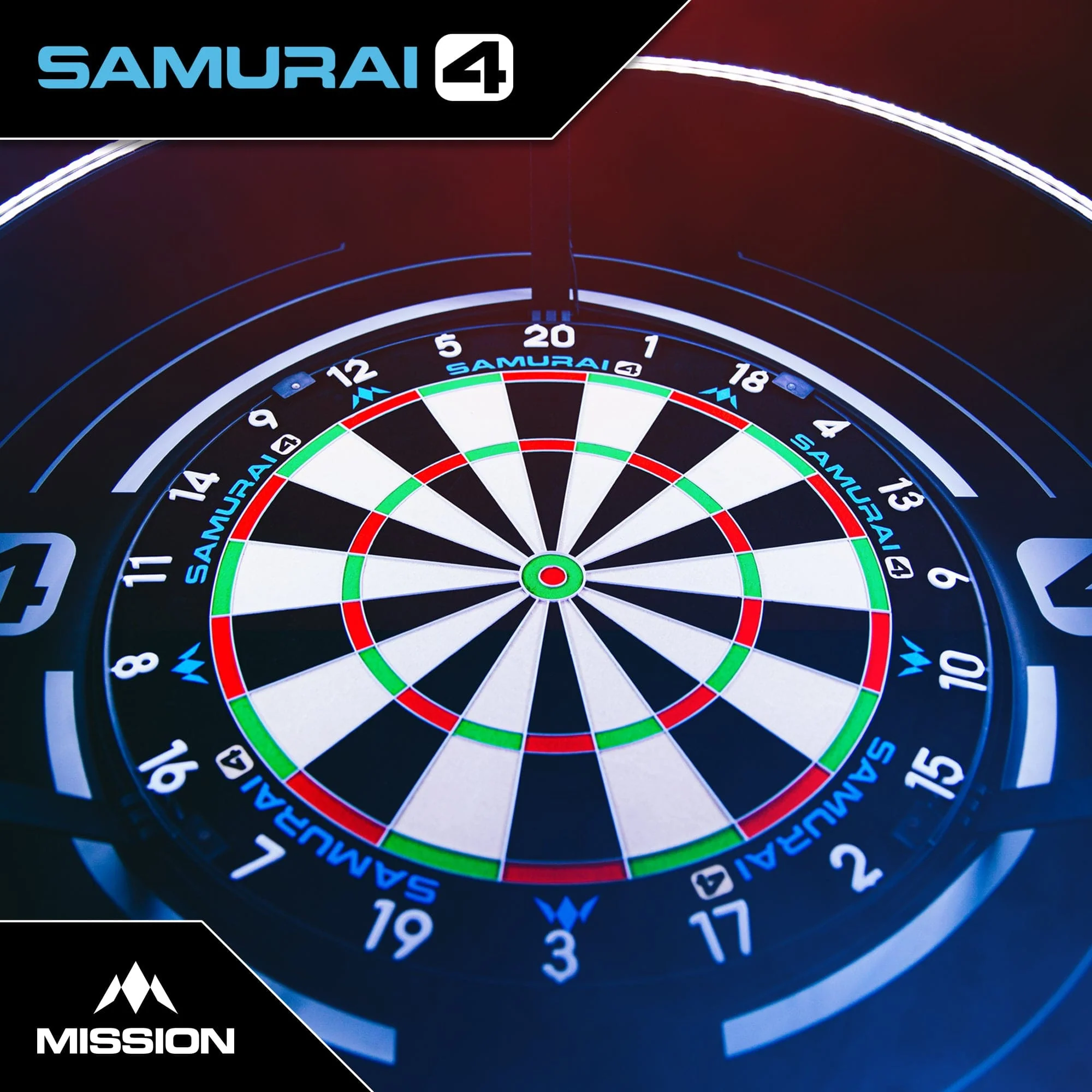 Mission Samurai 4 Dartboard - Professional - Knife Wire - White Spider - Image 7