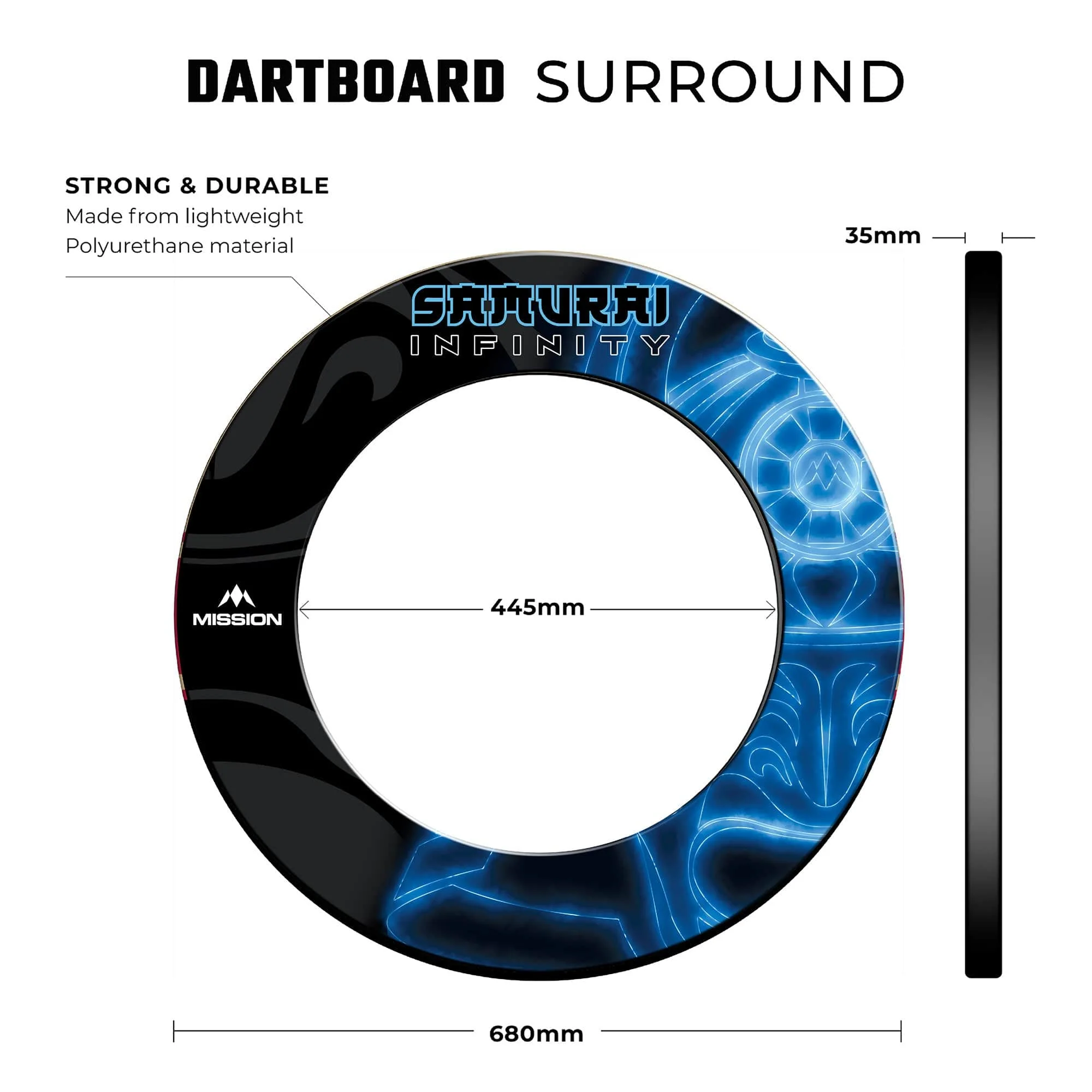 Mission Samurai Infinity Professional Dartboard Surround - Blue - Image 6