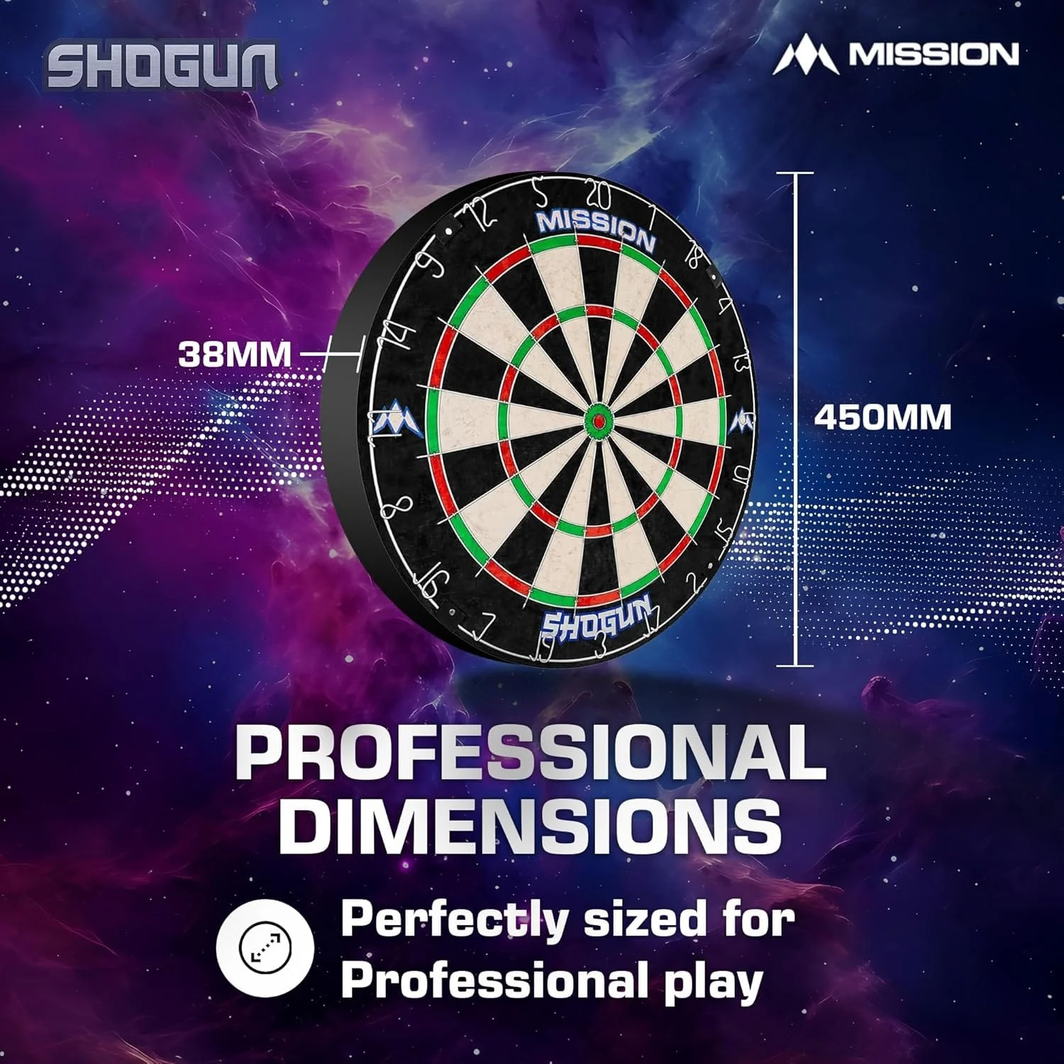 Mission Shogun Dartboard Set - Round Wire Dartboard with 2 sets of darts - Image 3
