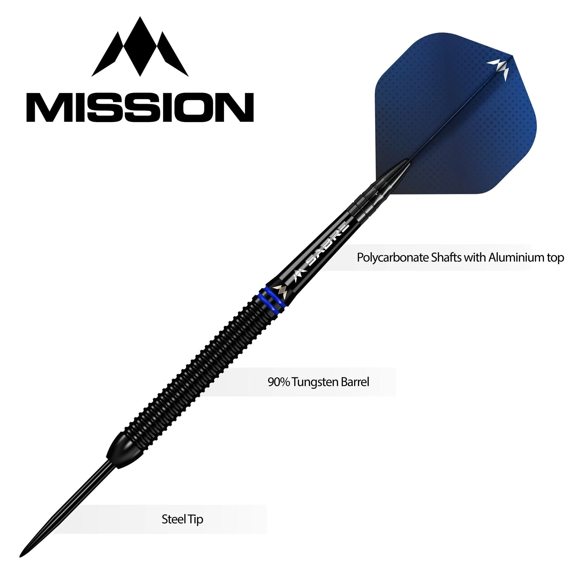 Mission Tavis Dudeney Darts - Steel Tip - 90% Tungsten - Black PVD - Image 3