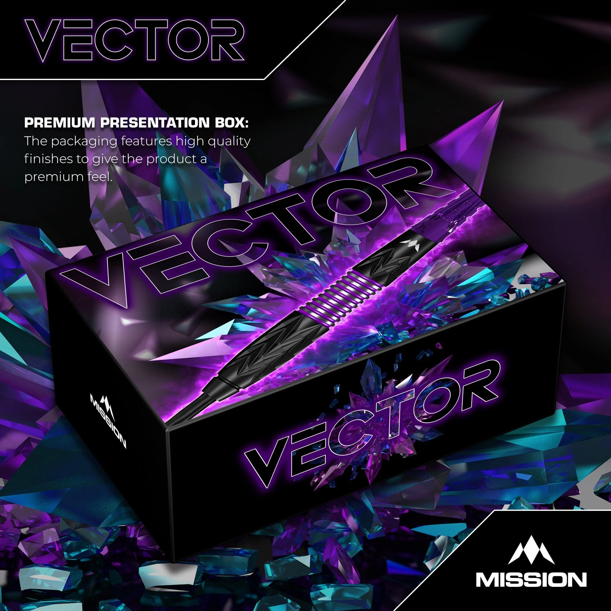Mission Vector Darts - Steel Tip - 95% Tungsten - Black PVD & Purple Electro - Image 6