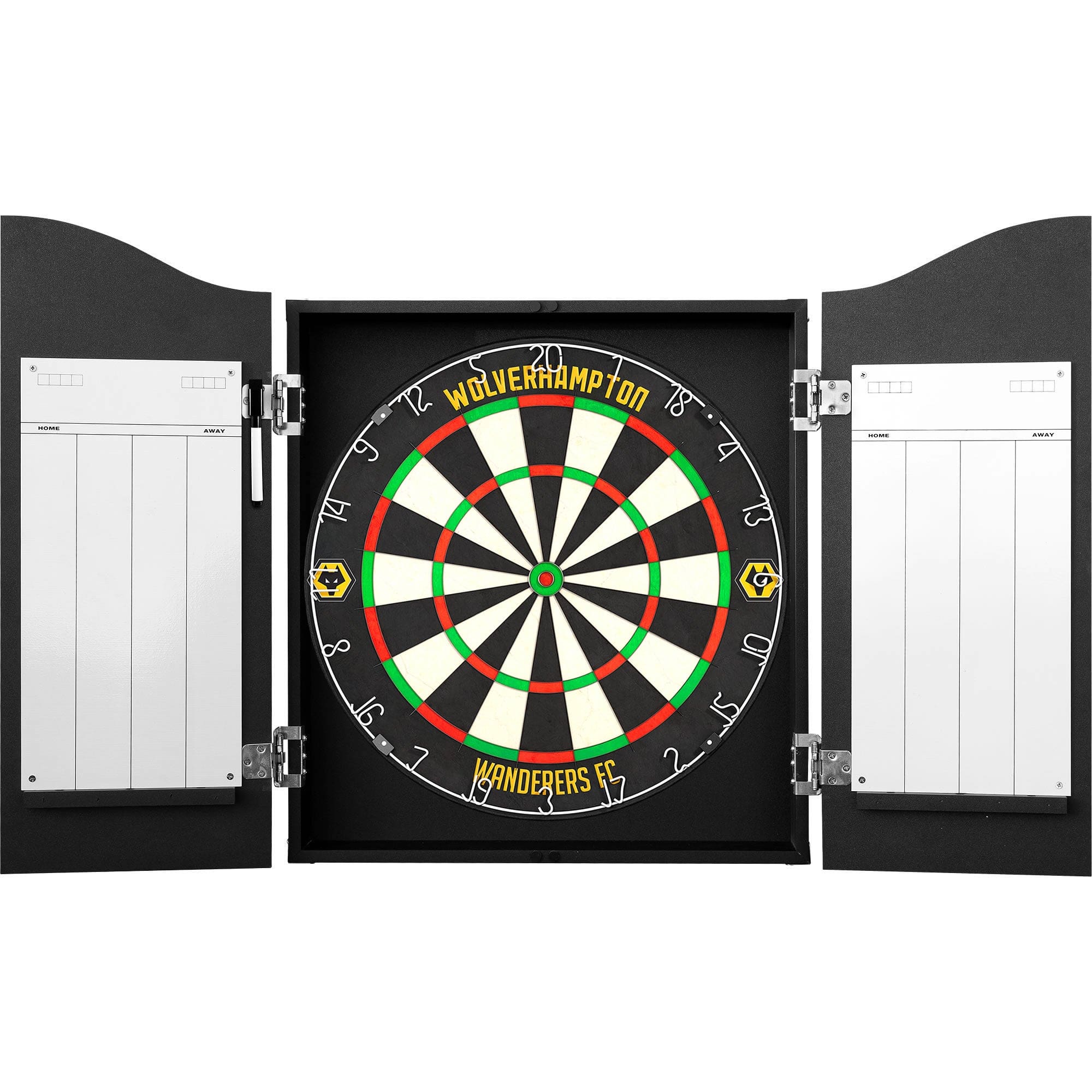 Wolverhampton Wanderers FC Dartboard Cabinet - Official Licensed - C3 - Wolves - Black - Stripe - Image 5