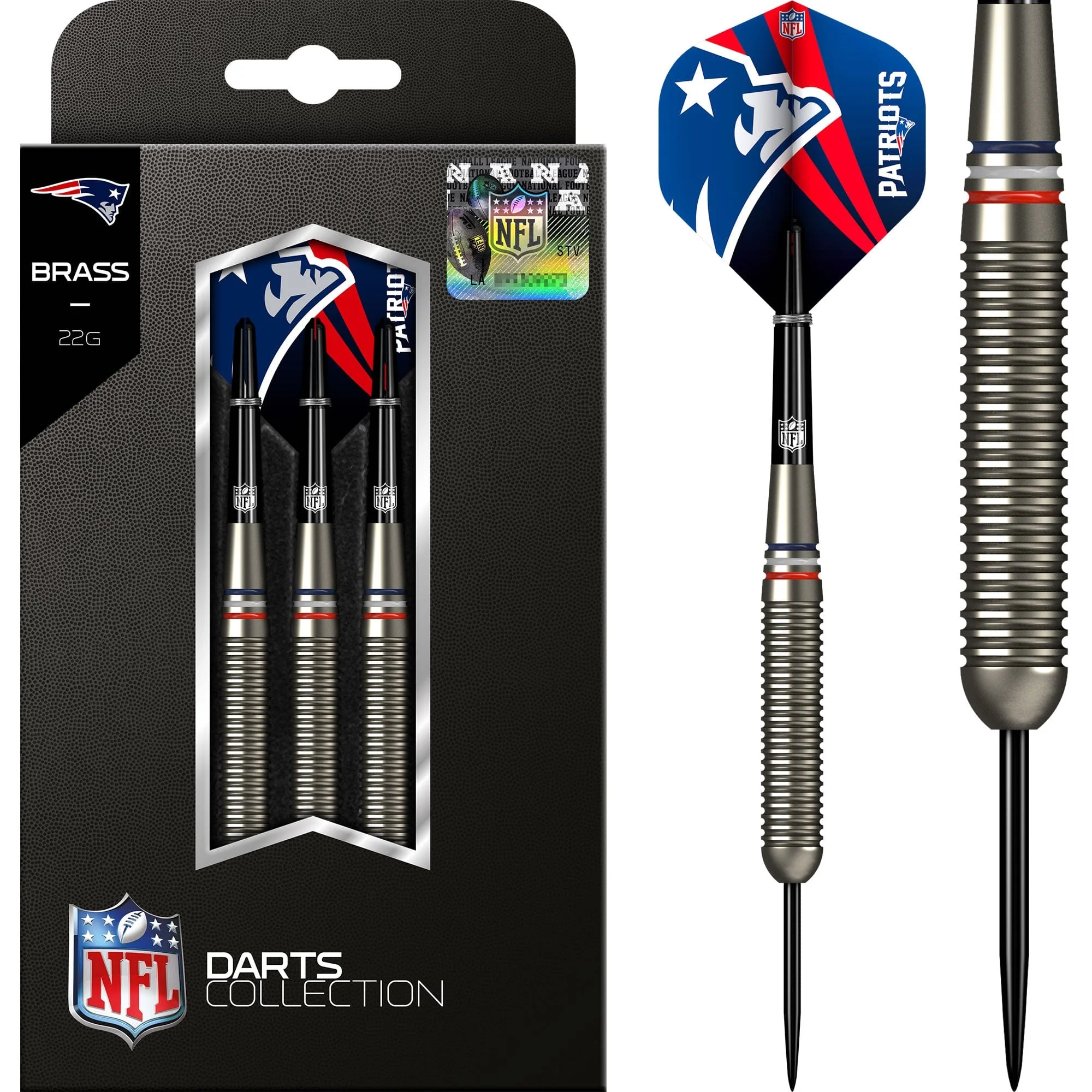 NFL - Steel Tip Brass Darts - Official Licensed - New England Patriots - 22g