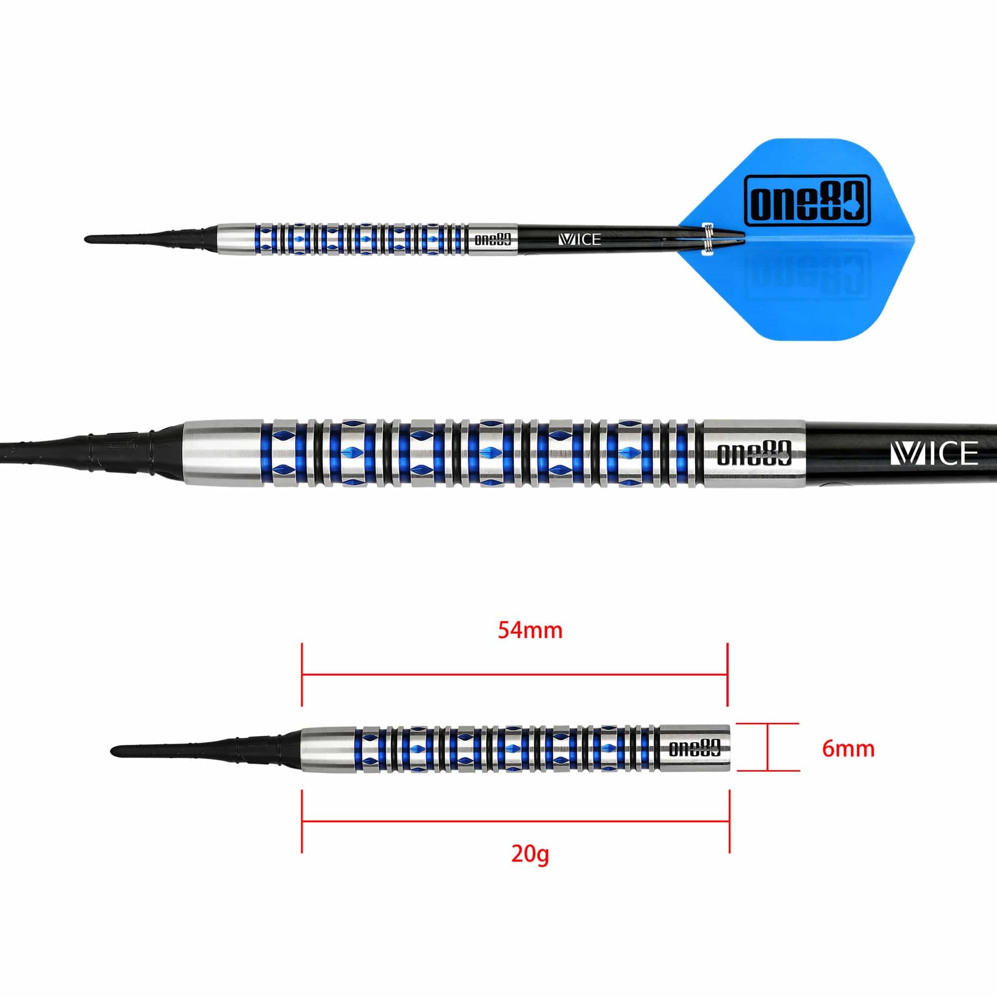 One80 Alexis Toylo Darts - Soft Tip - Cool Cat - Blue - 20g - Image 3