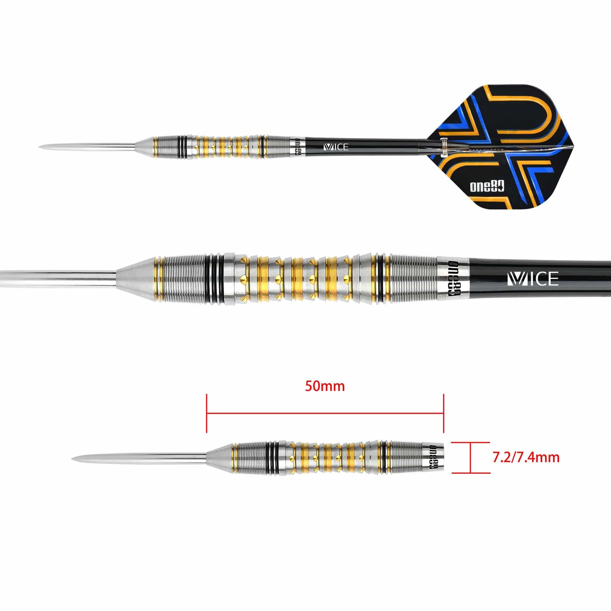 One80 Ascent Darts - Steel Tip - S04 - Black & Gold - Image 3