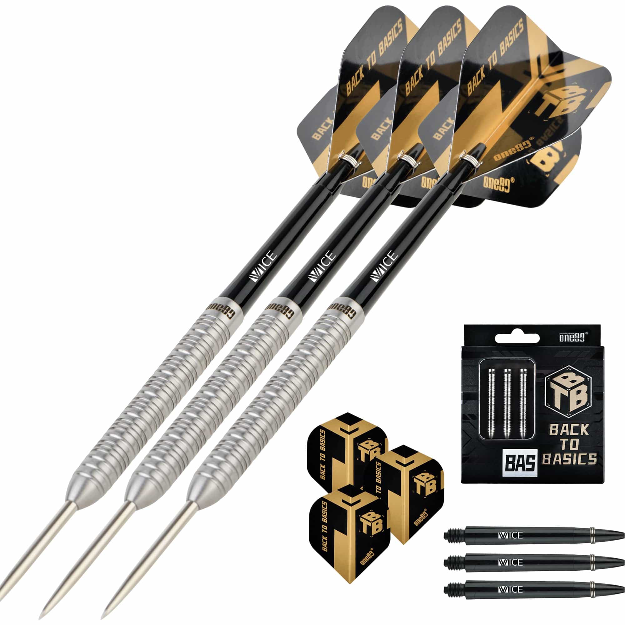 One80 Back To Basic Darts - Steel Tip - BAS - Natural - Ringed - Image 5