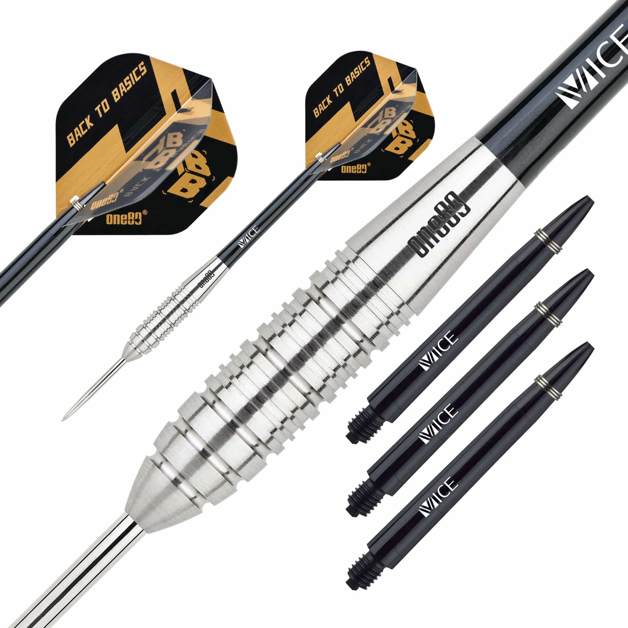 One80 Back To Basic Darts - Steel Tip - JLS - Natural - Ringed - Image 2