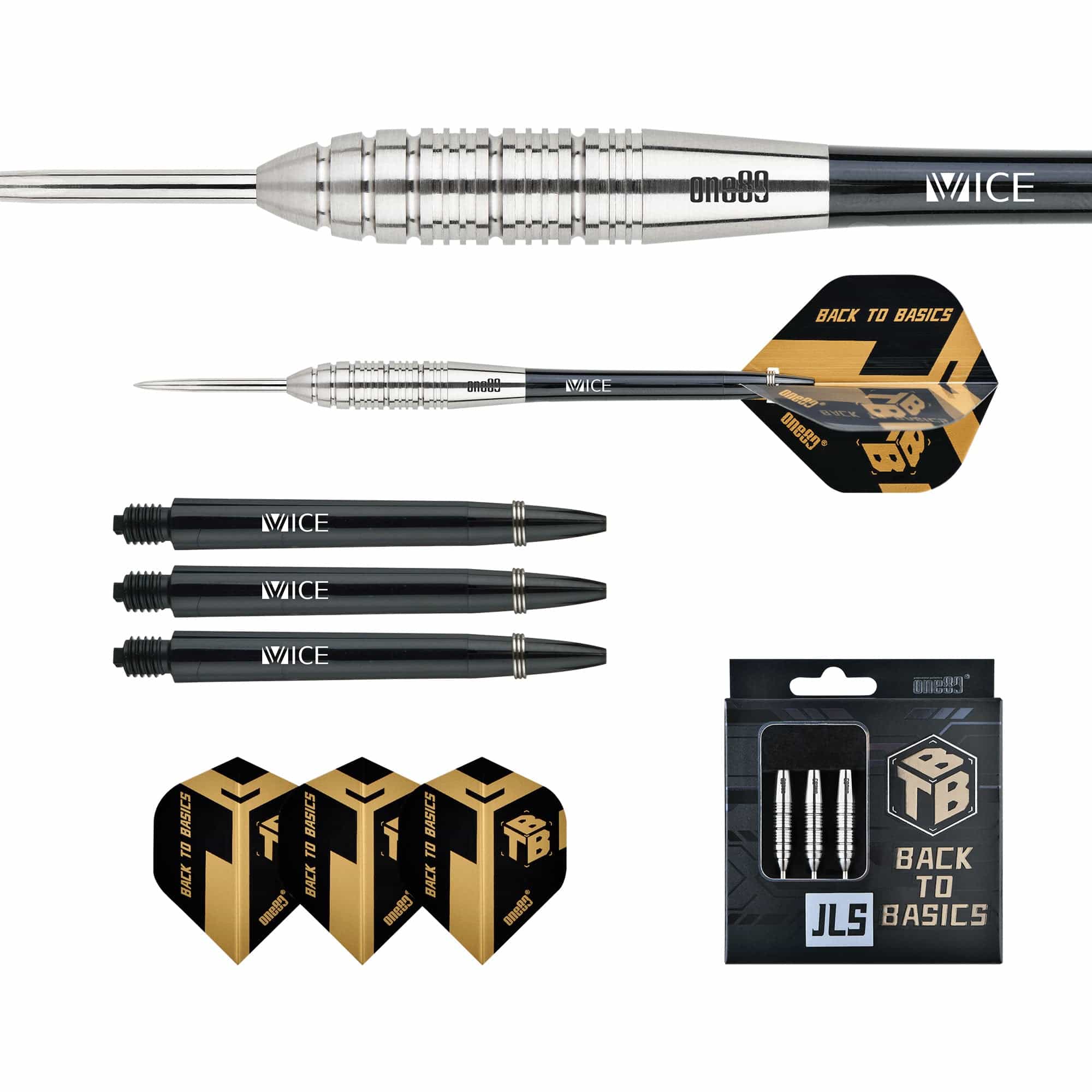One80 Back To Basic Darts - Steel Tip - JLS - Natural - Ringed - Image 3