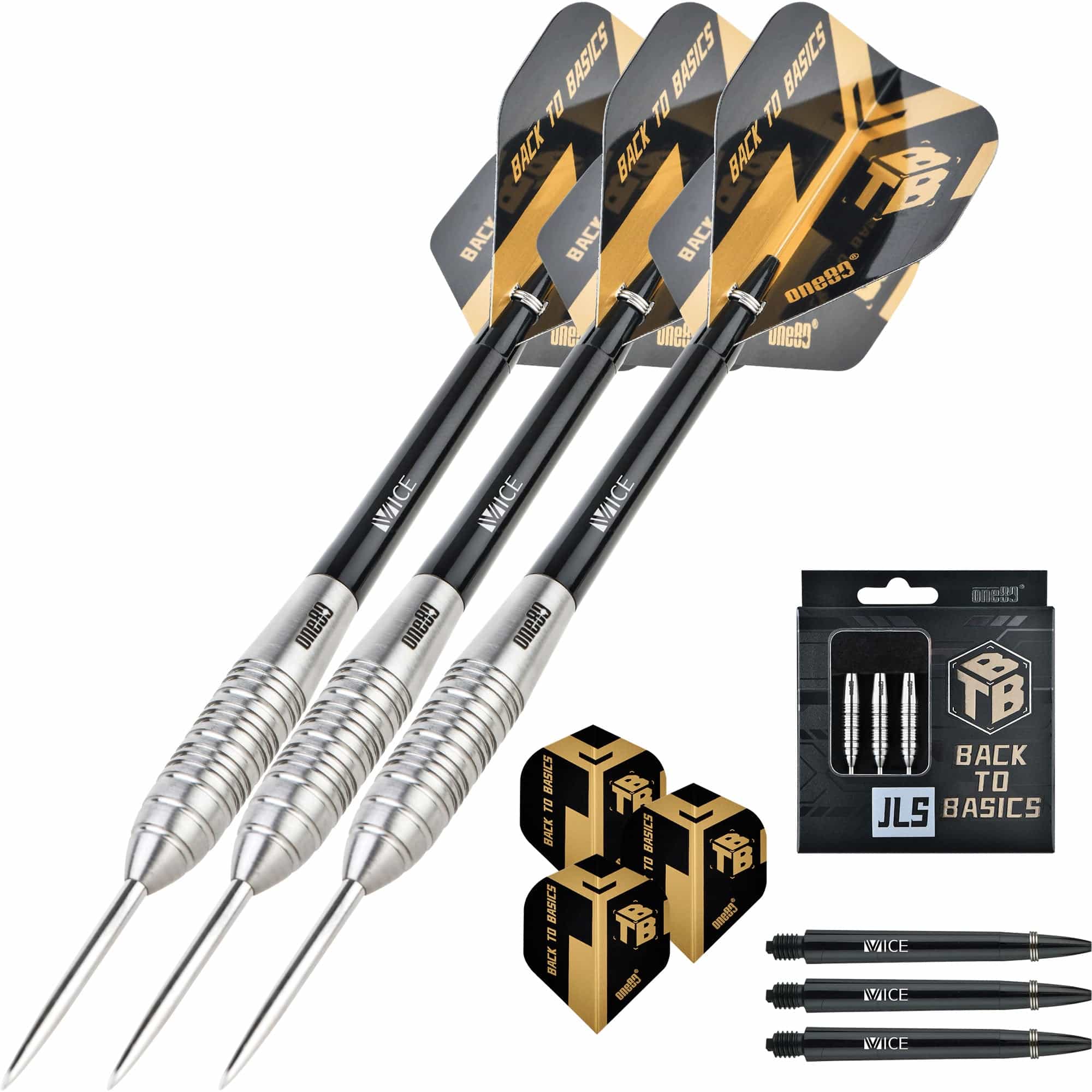 One80 Back To Basic Darts - Steel Tip - JLS - Natural - Ringed - Image 5