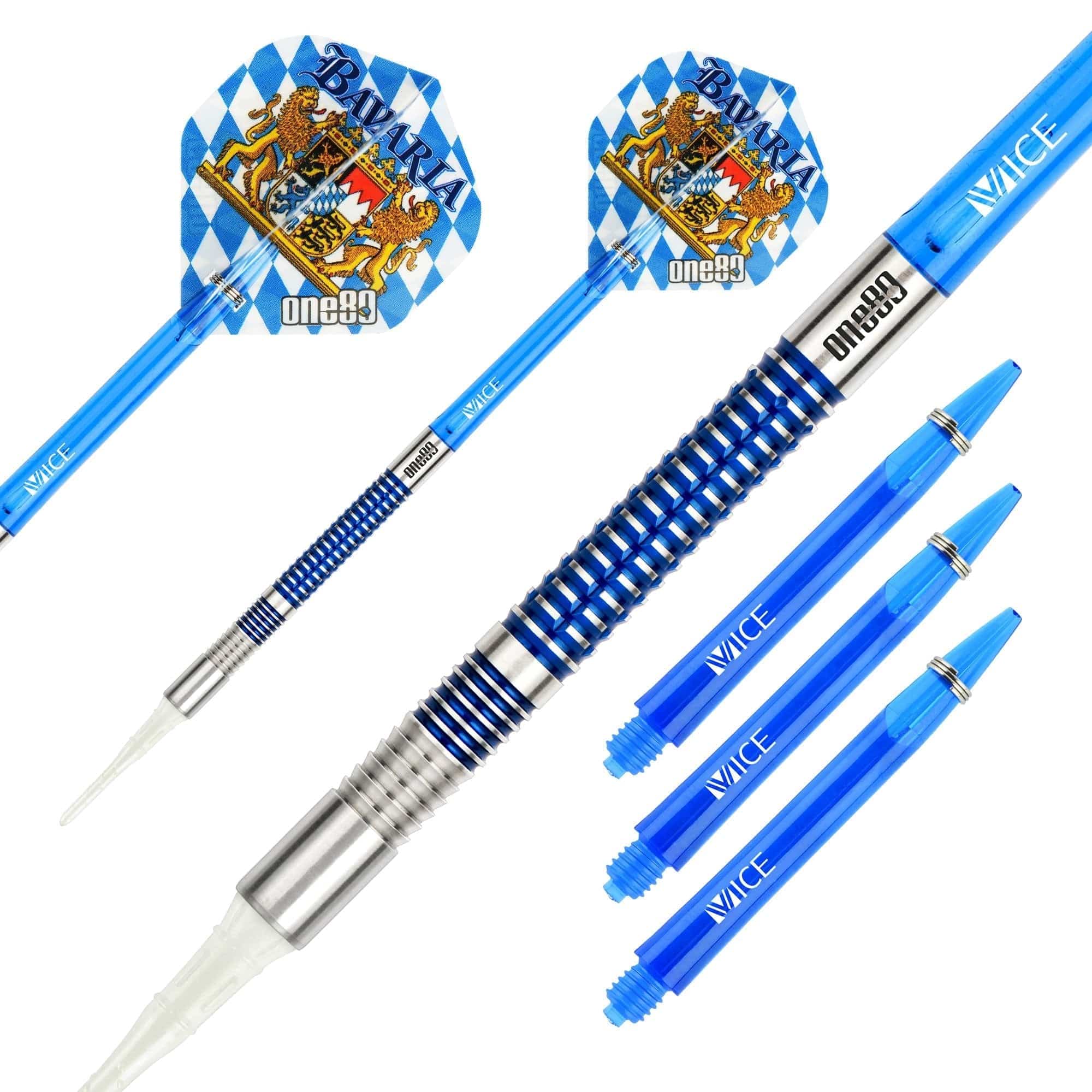 One80 Bavaria Ultra Long Darts - Soft Tip - S02 - Blue - Image 2