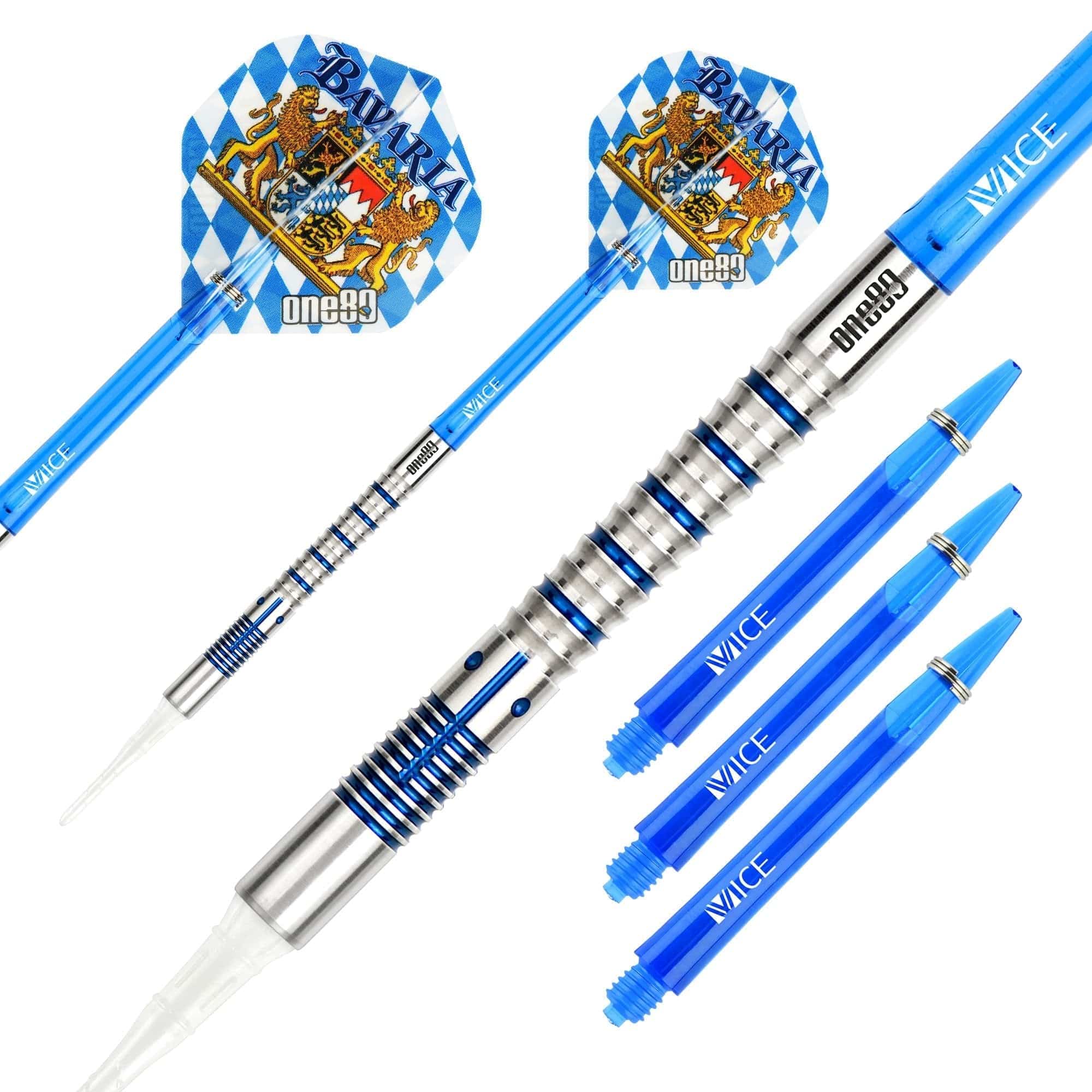 One80 Bavaria Ultra Long Darts - Soft Tip - S03 - Blue - Image 2