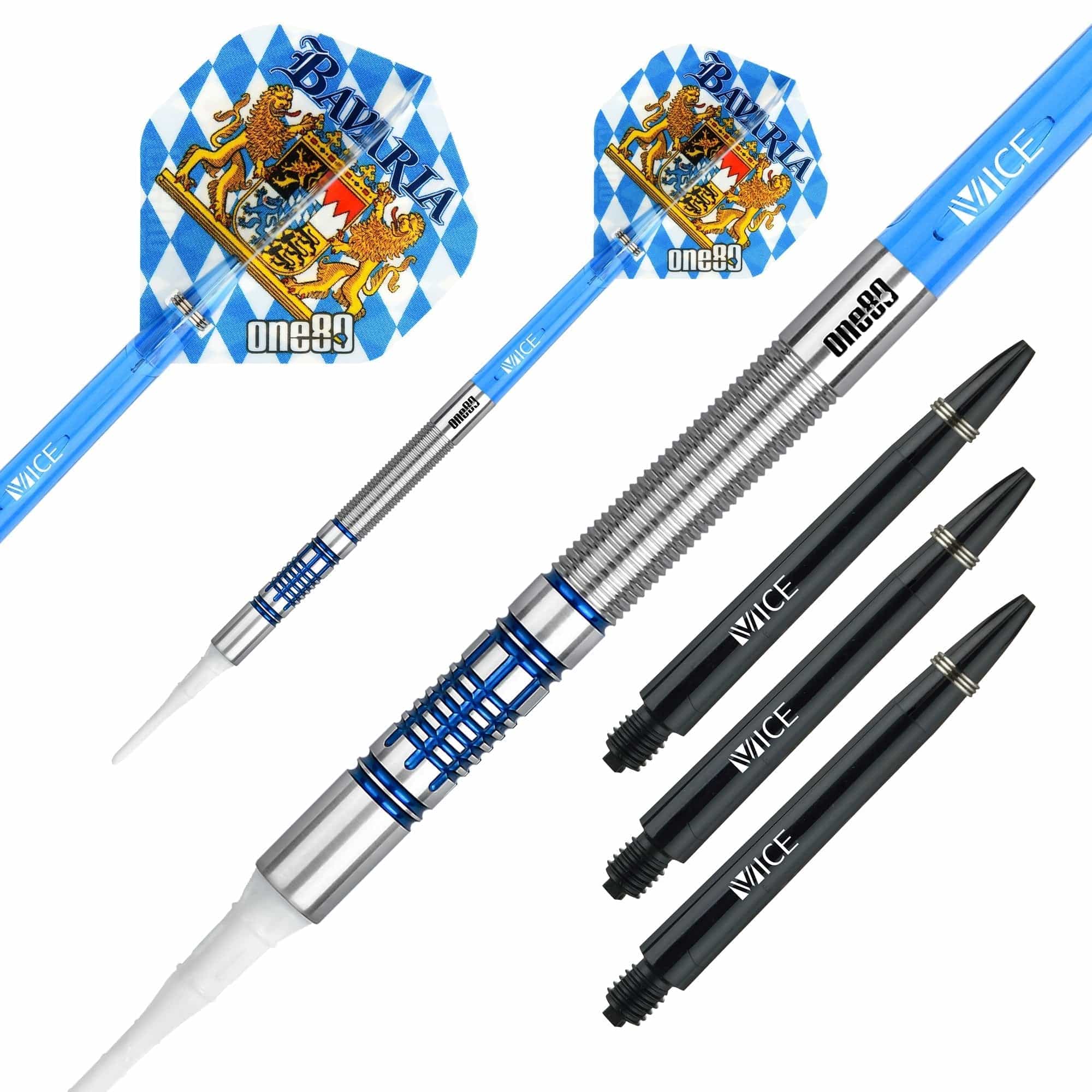 One80 Bavaria Ultra Long Darts - Soft Tip - S04 - Blue - Image 2