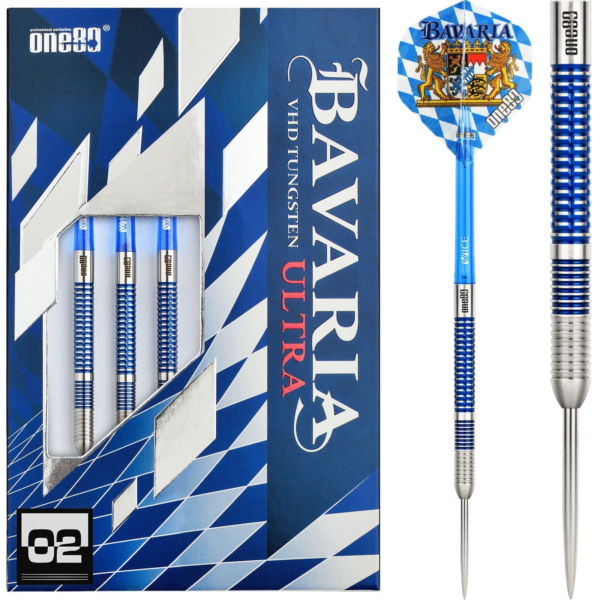 One80 Bavaria Ultra Long Darts - Steel Tip - S02 - Blue