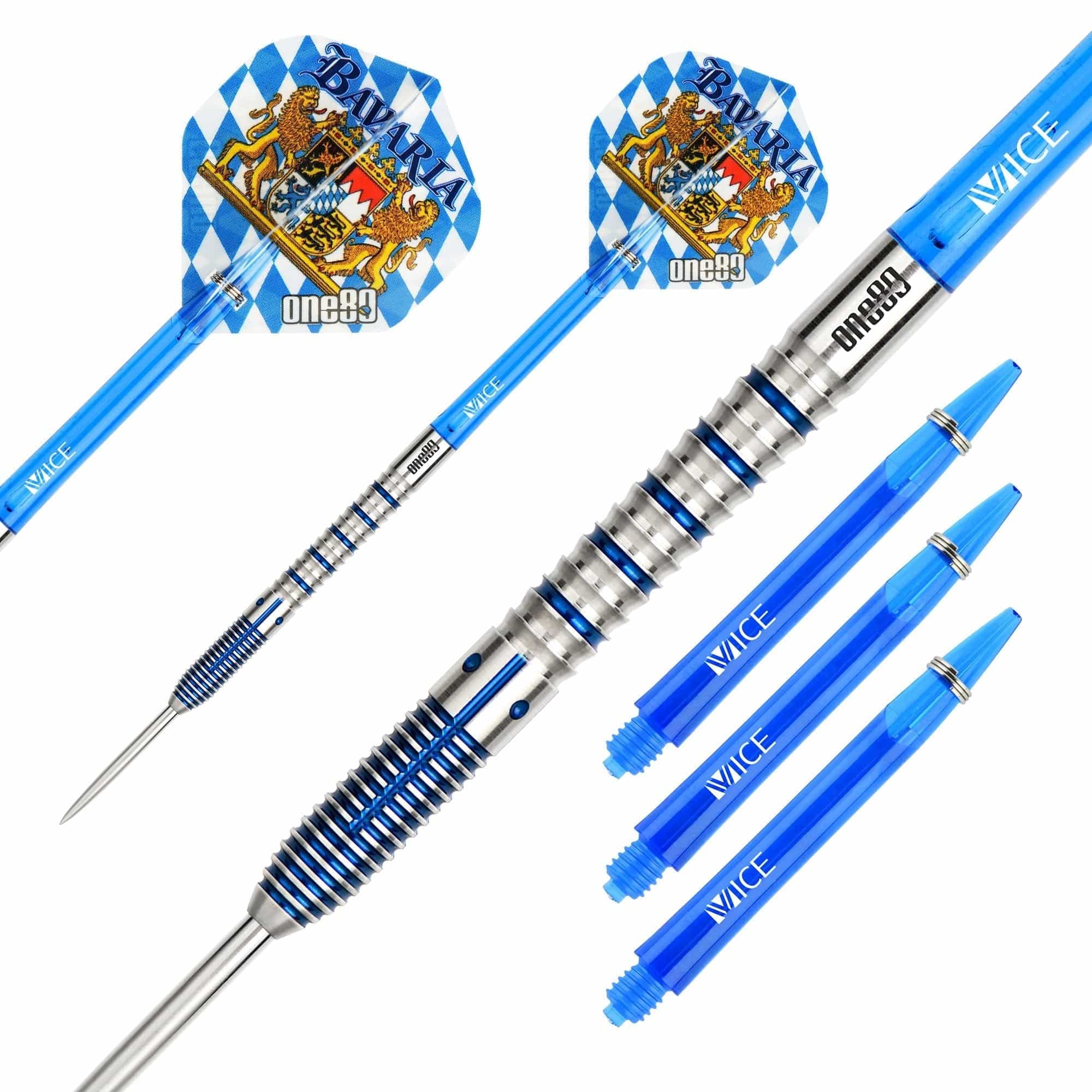 One80 Bavaria Ultra Long Darts - Steel Tip - S03 - Blue - Image 2