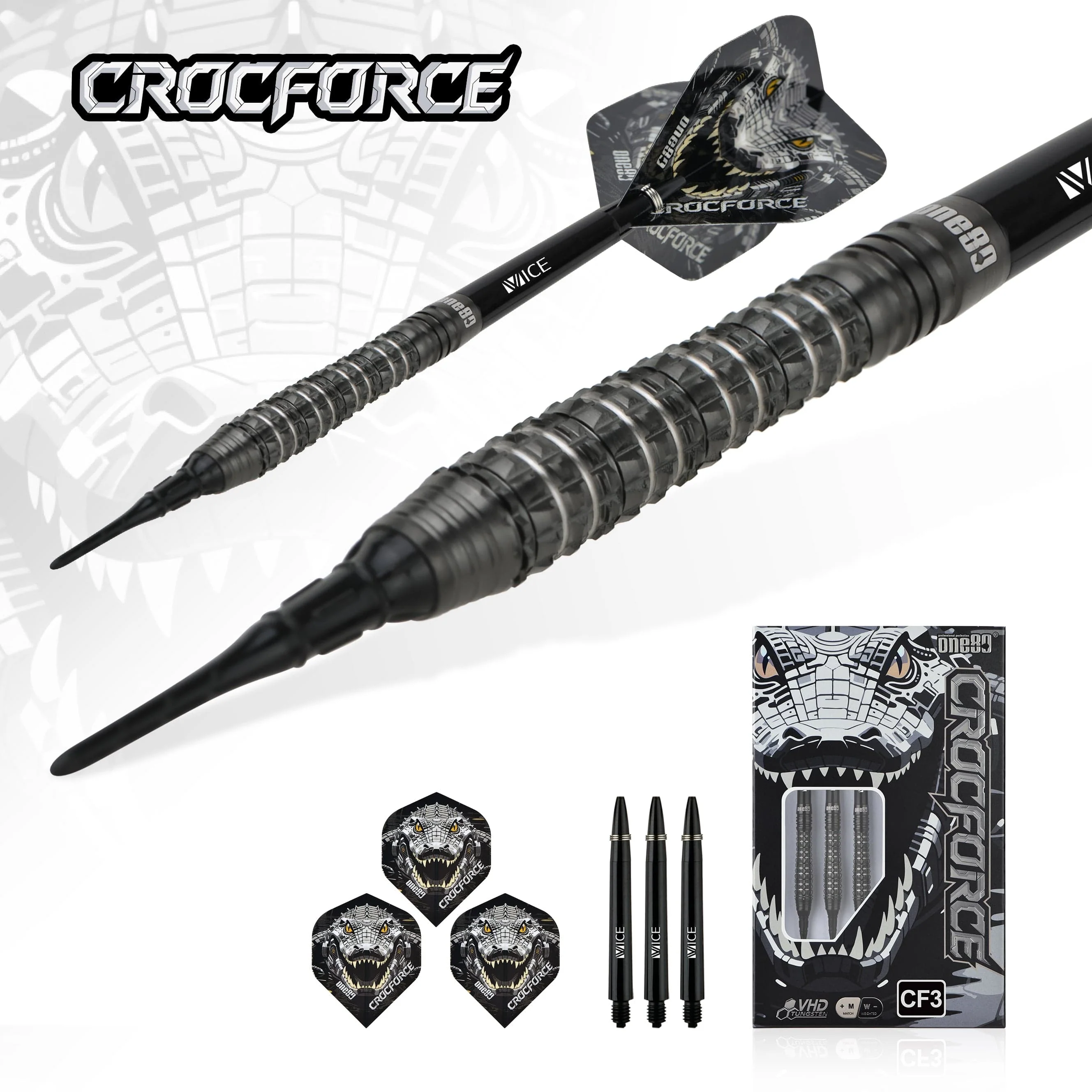 One80 Crocforce Darts - Soft Tip - 90% Tungsten - CF3 - Image 3