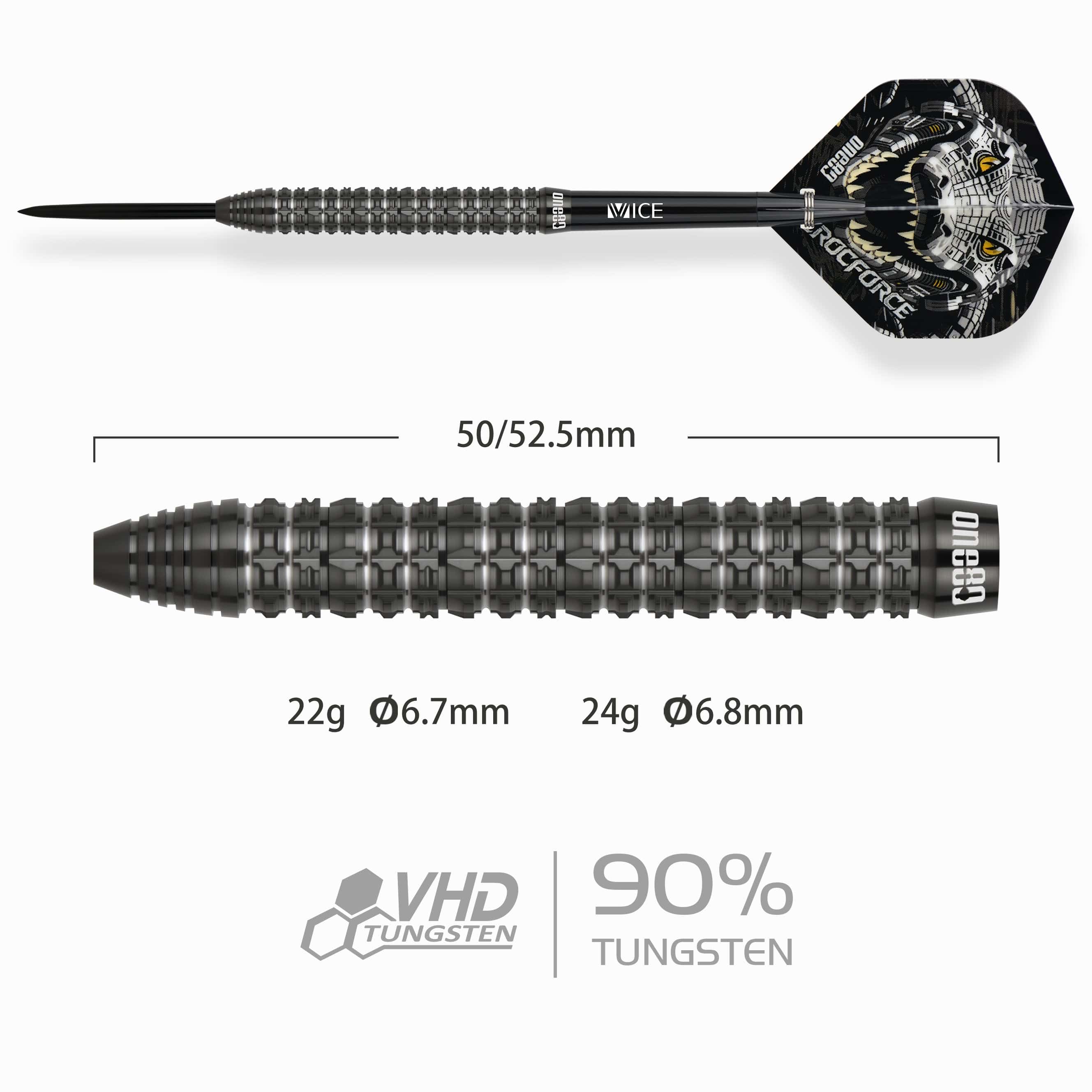 One80 Crocforce Darts - Steel Tip - 90% Tungsten - CF1 - Image 2