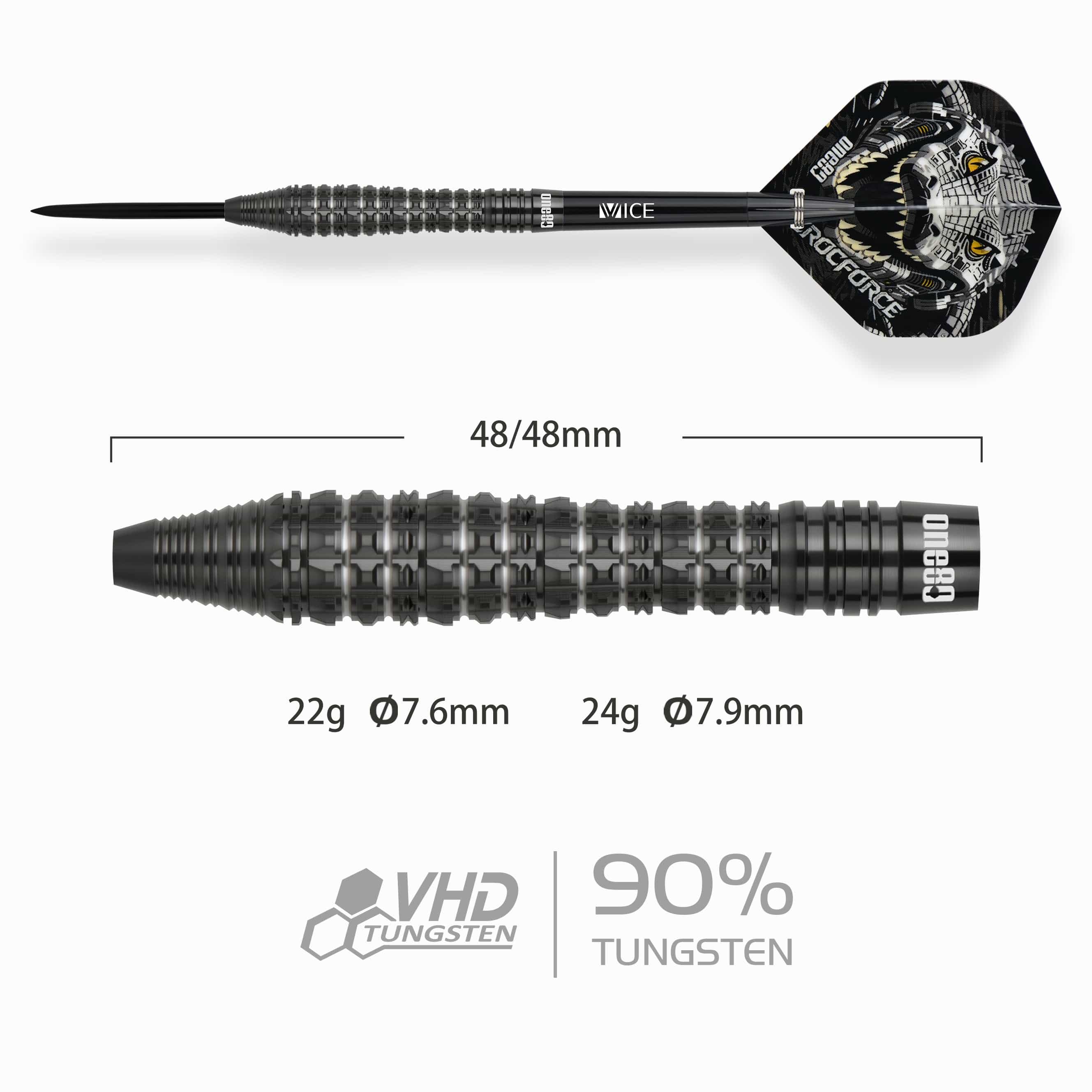 One80 Crocforce Darts - Steel Tip - 90% Tungsten - CF3 - Image 2
