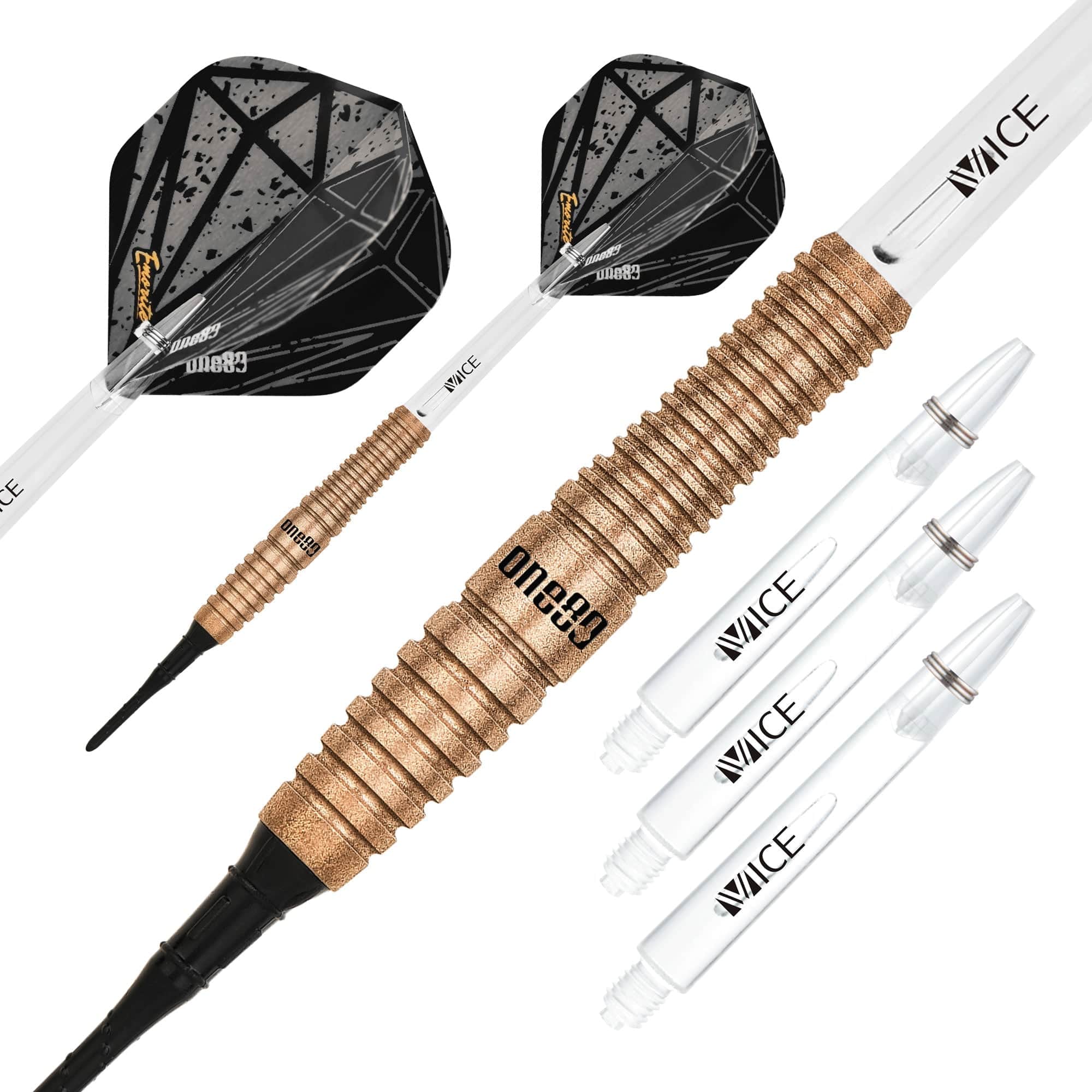One80 Emorite 01 Darts - Soft Tip - 90% Tungsten - Rose Gold - Image 2