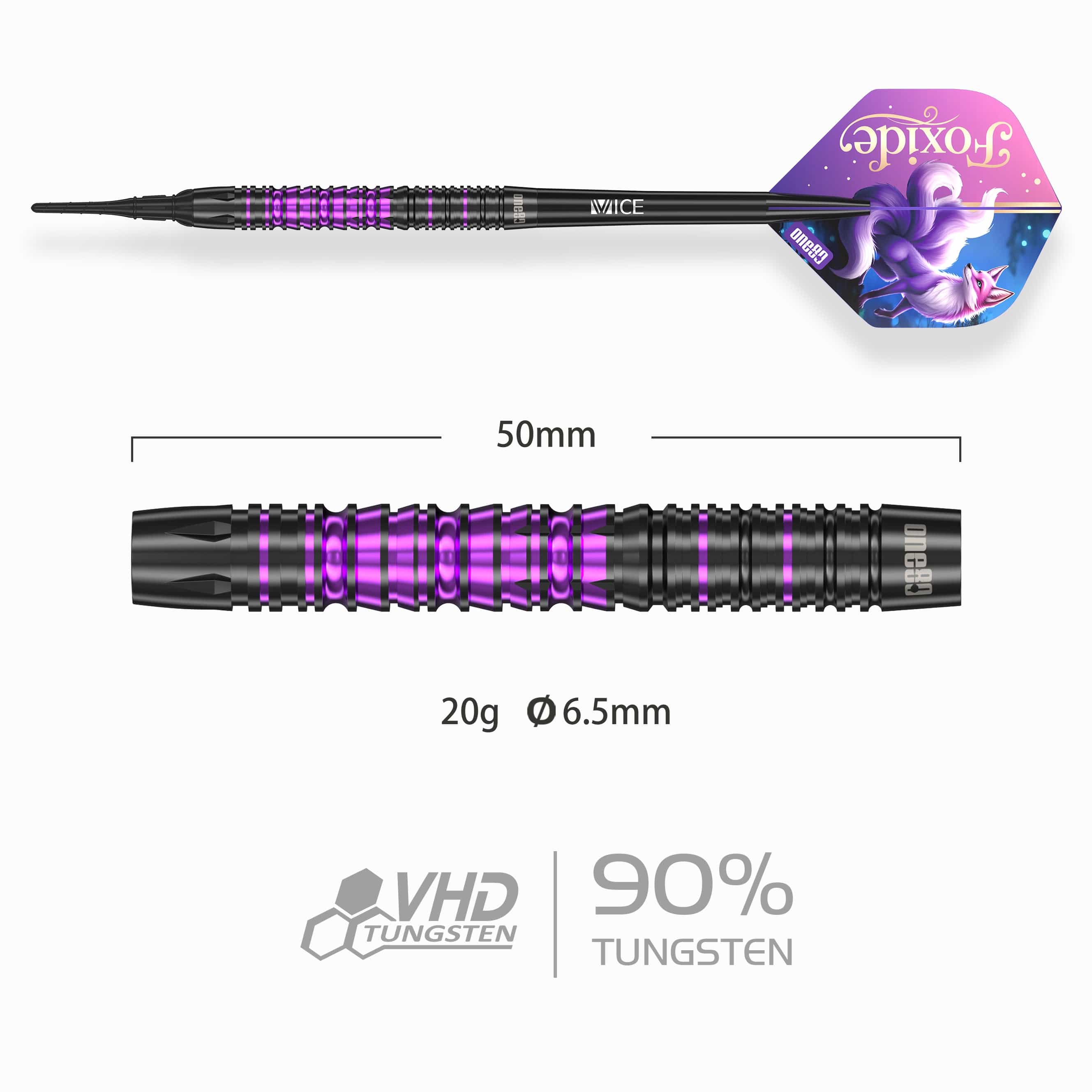 One80 Foxide Darts - Soft Tip - 90% Tungsten - F1 - Image 2