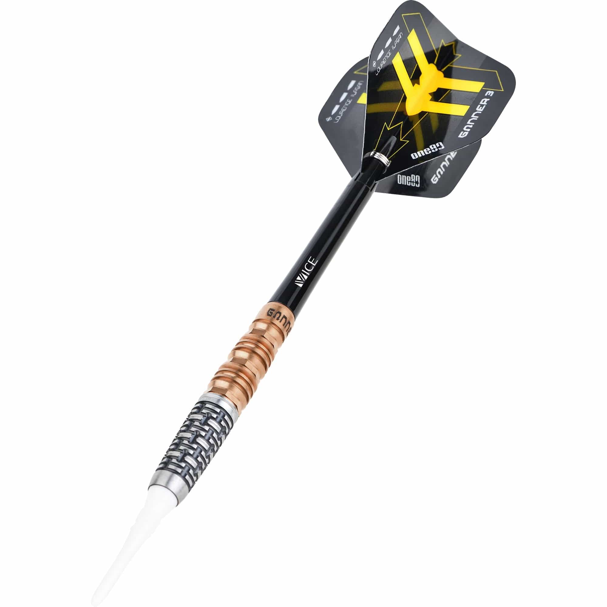 One80 Gunner III Darts - Soft Tip - Lourence Ilagan - Black & Rose Gold - Image 5