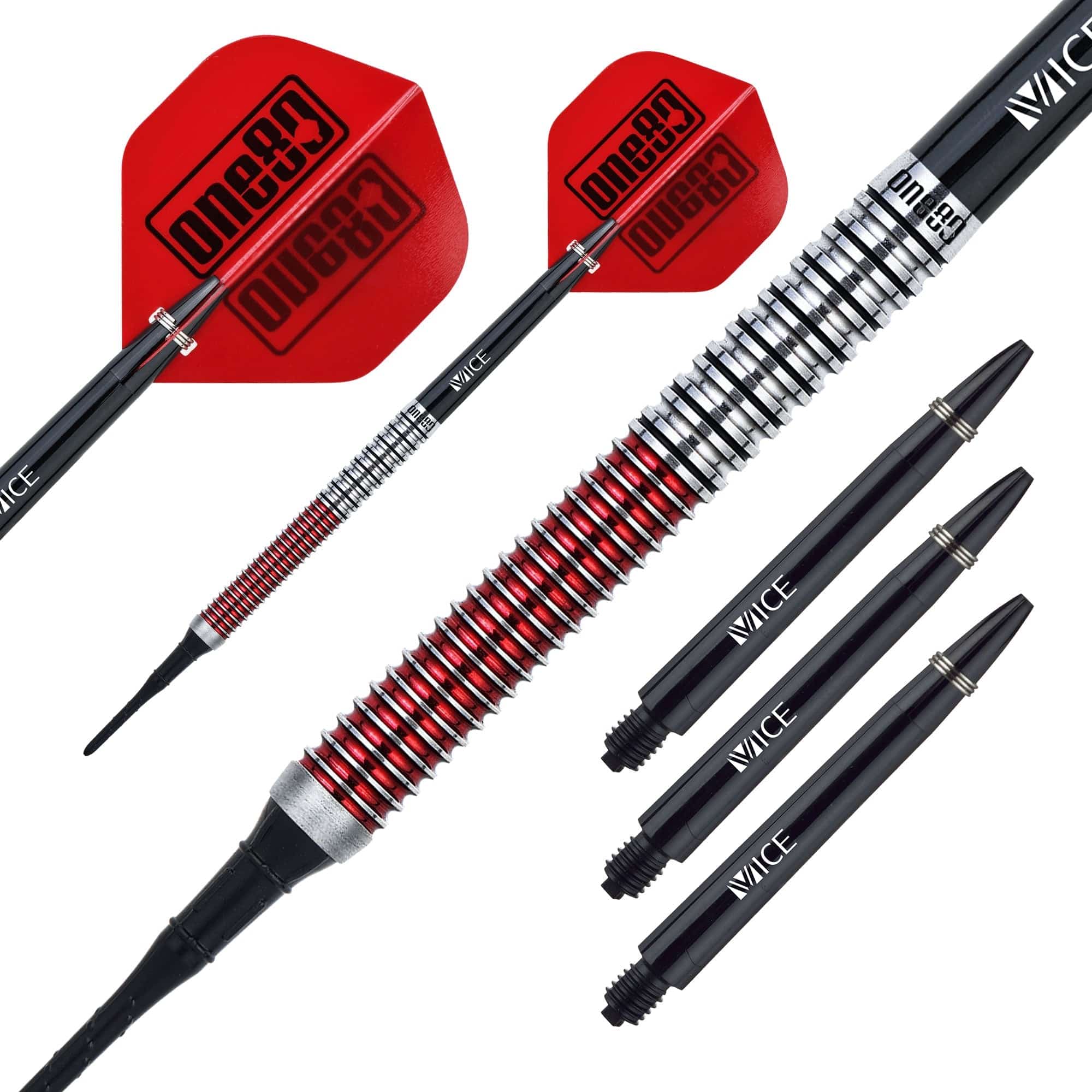 One80 Jaime Nuñez Cortes Darts - Soft Tip - JNC - Signature Darts - Electric Red - Image 2