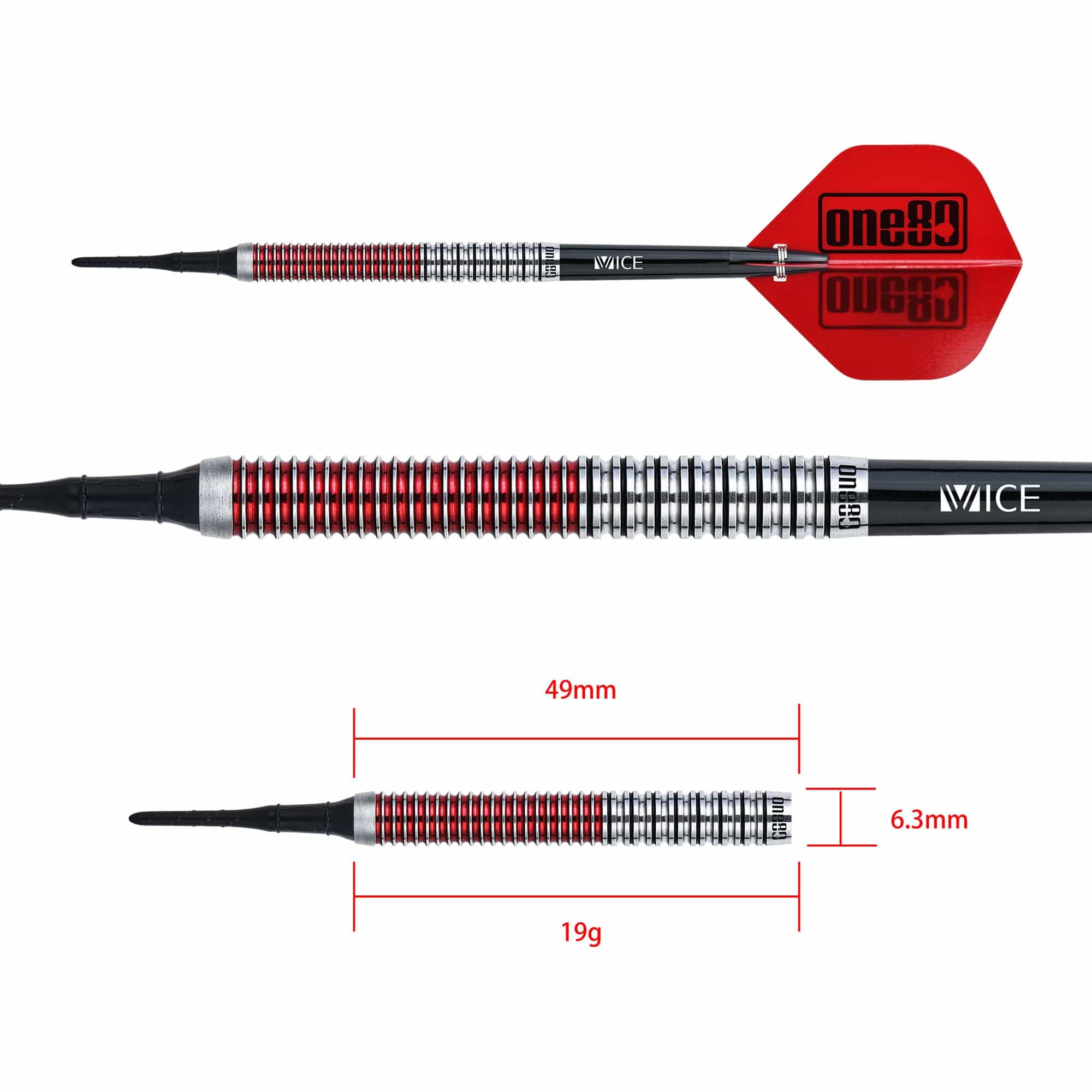 One80 Jaime Nuñez Cortes Darts - Soft Tip - JNC - Signature Darts - Electric Red - Image 7