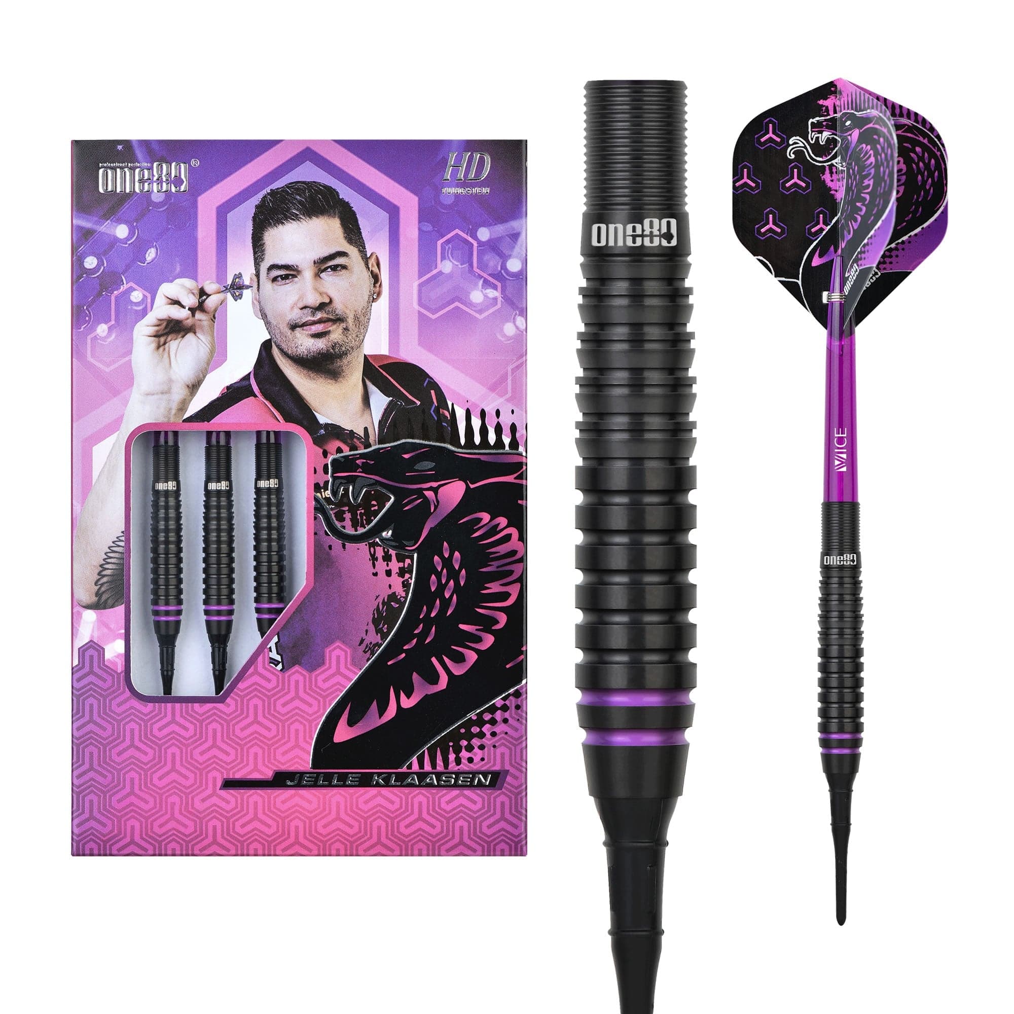 One80 Jelle Klaasen HD Darts - Soft Tip - The Cobra - Black - Image 3