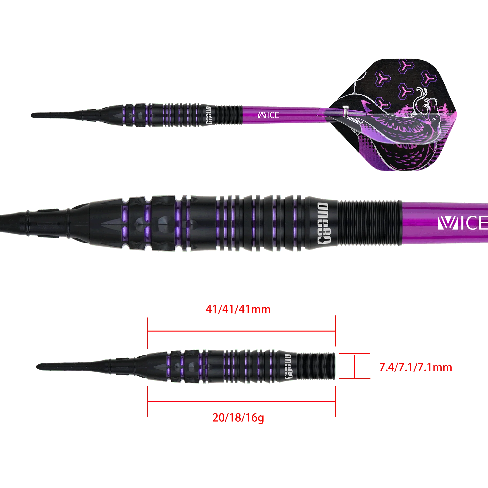 One80 Jelle Klaasen VHD Darts - Soft Tip - The Cobra - Black - Image 7
