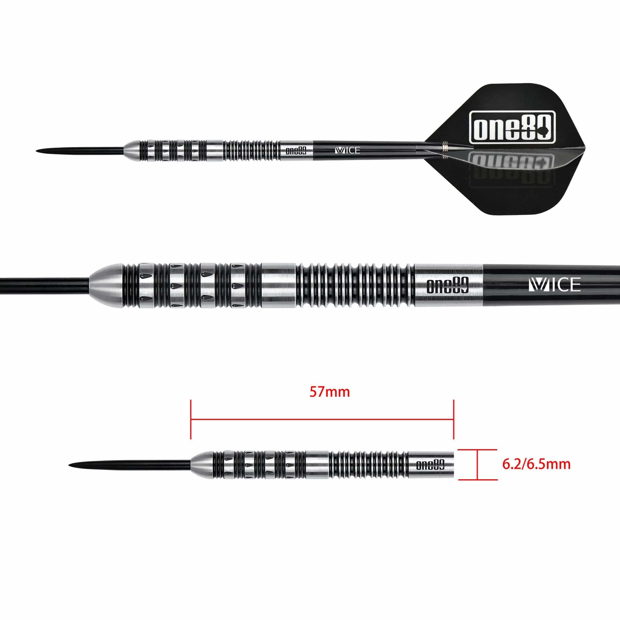 One80 Jim Long Darts - Steel Tip - V2 - Black Ring - 23g - Image 3