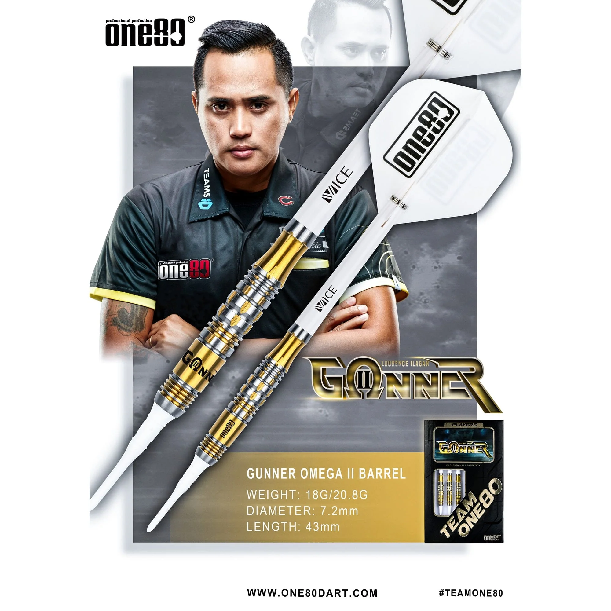 *One80 Lourence Ilagan Darts - Soft Tip - Gunner - Omega II - Image 4