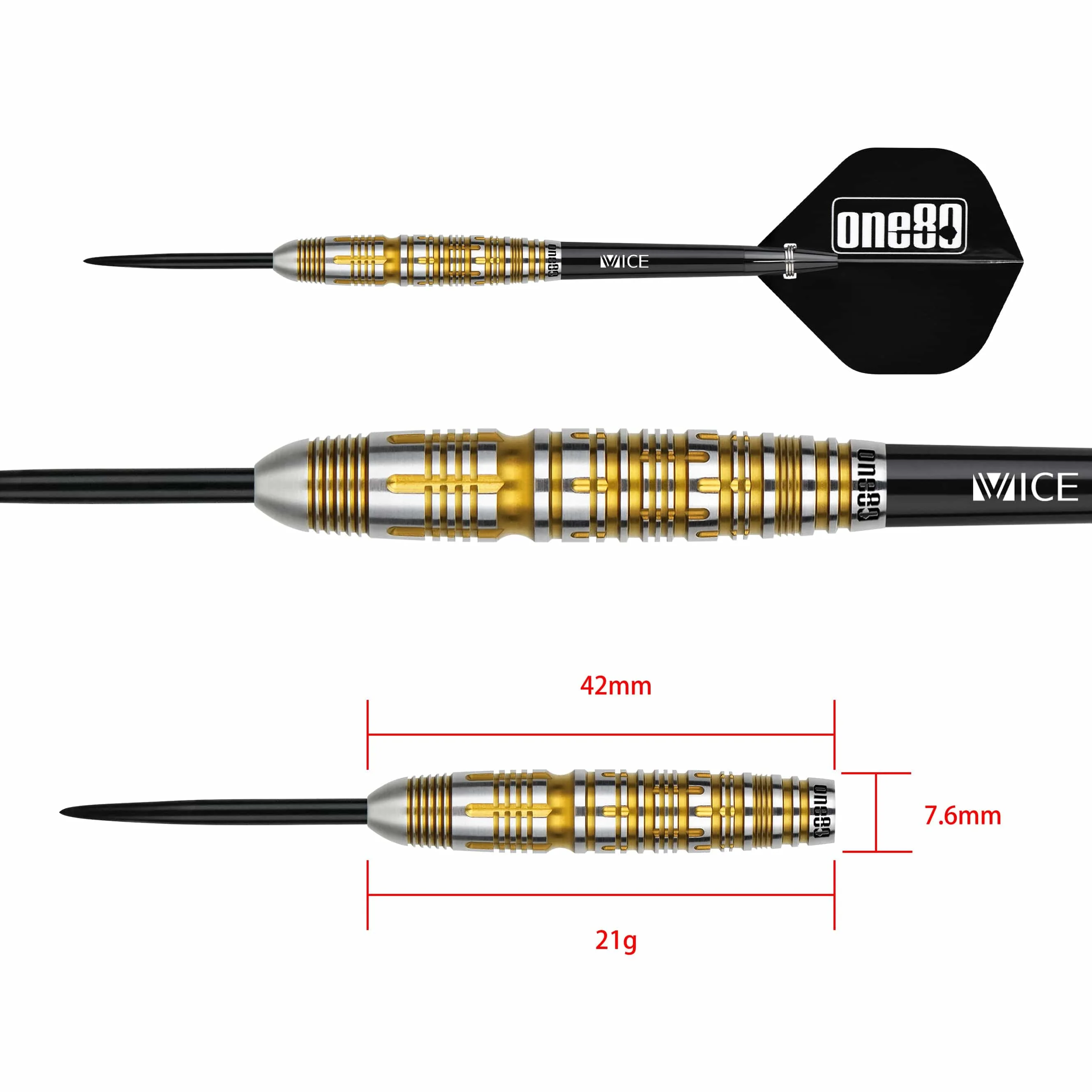 One80 Noriyuki Negeshi Darts - Steel Tip - 90% Tungsten - 21g - Image 2